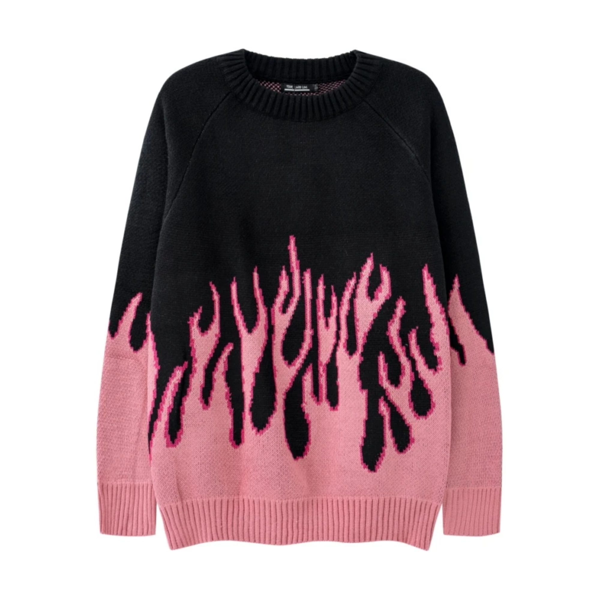 Pre Order:  Flame Knitted O-Neck Loose Sweater