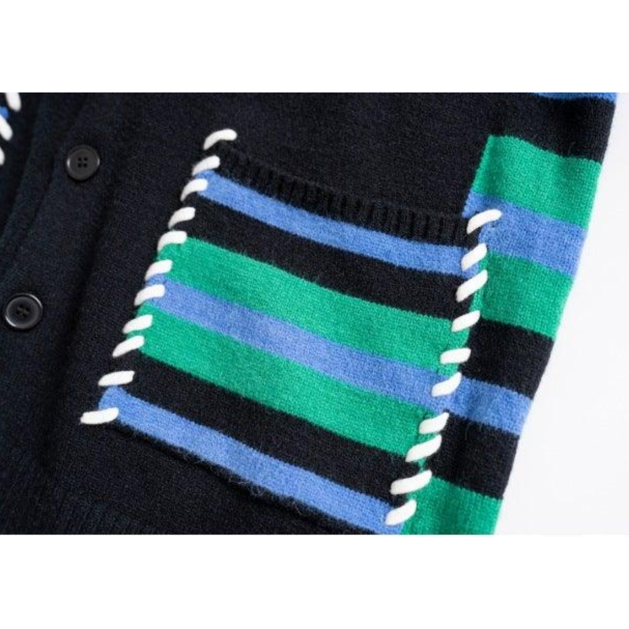 Pre Order:  Black Striped V-Neck Cardigan Sweater