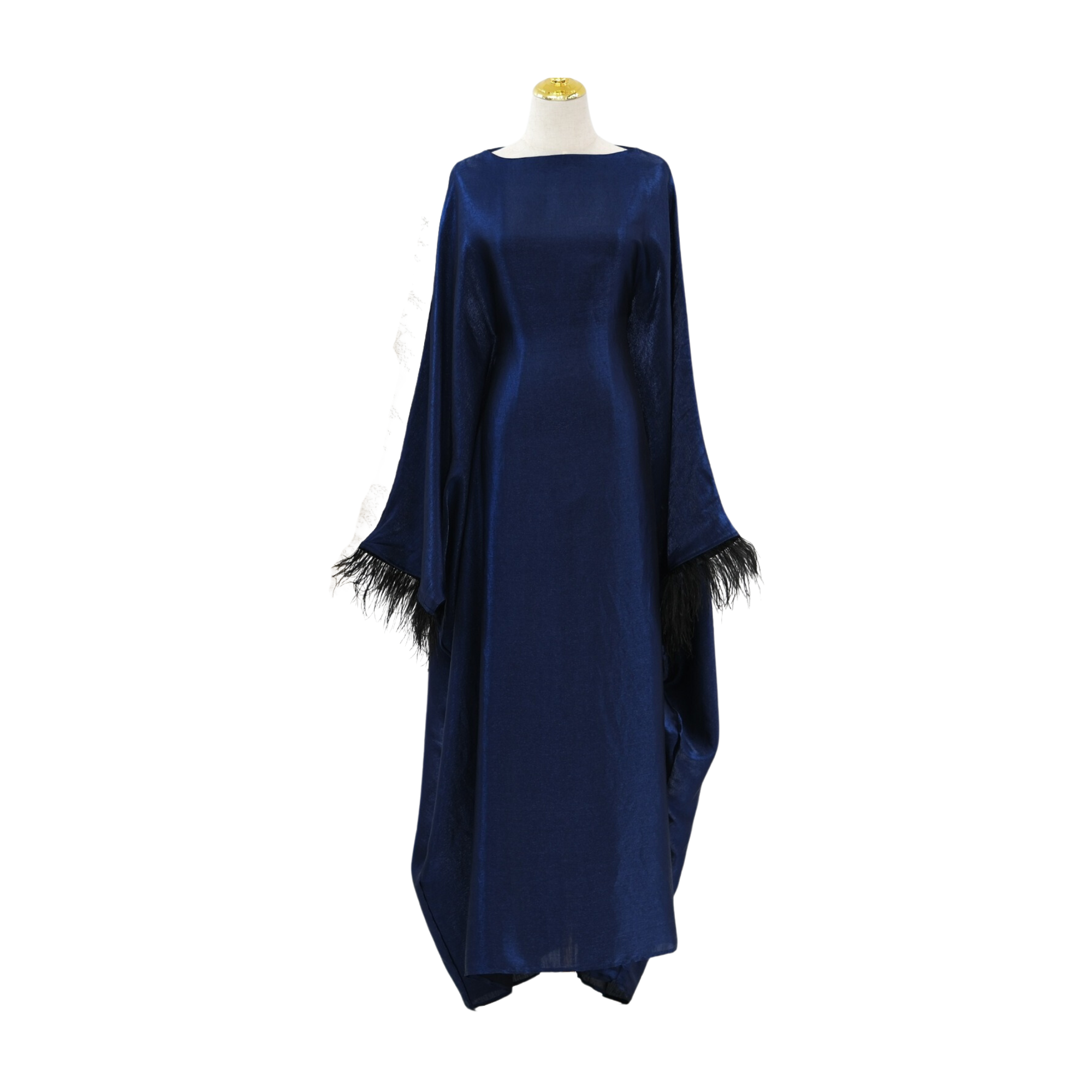 Pre Order:  Abaya Faux-Fur Sleeves Dress