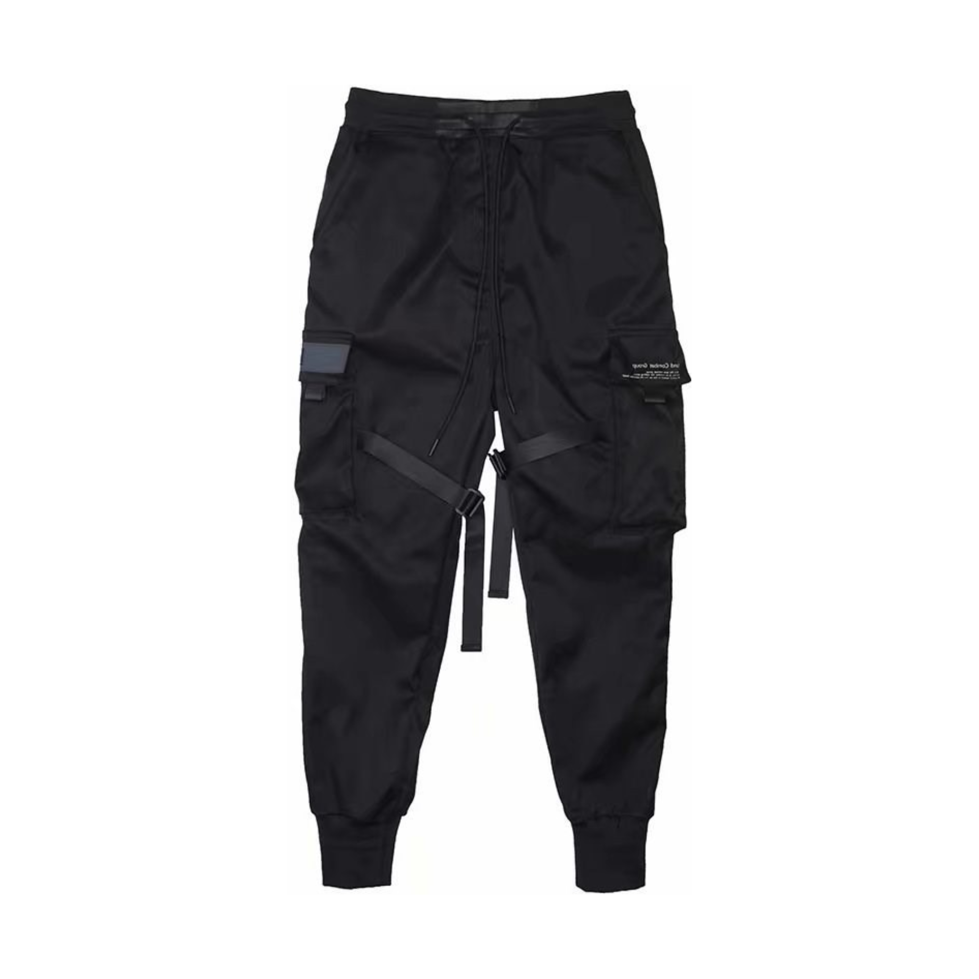 Black Multiple Pockets Trouser Pants