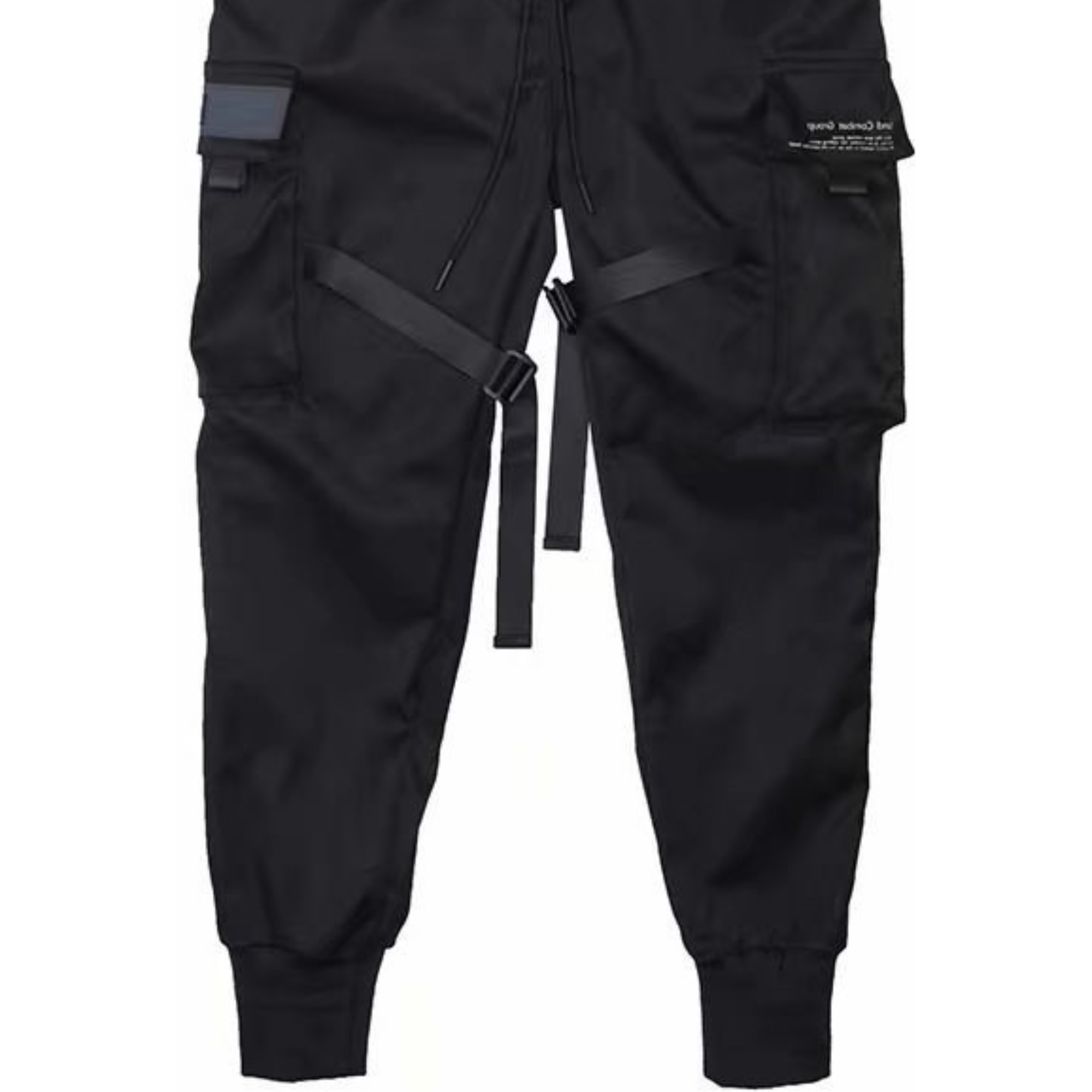 Black Multiple Pockets Trouser Pants