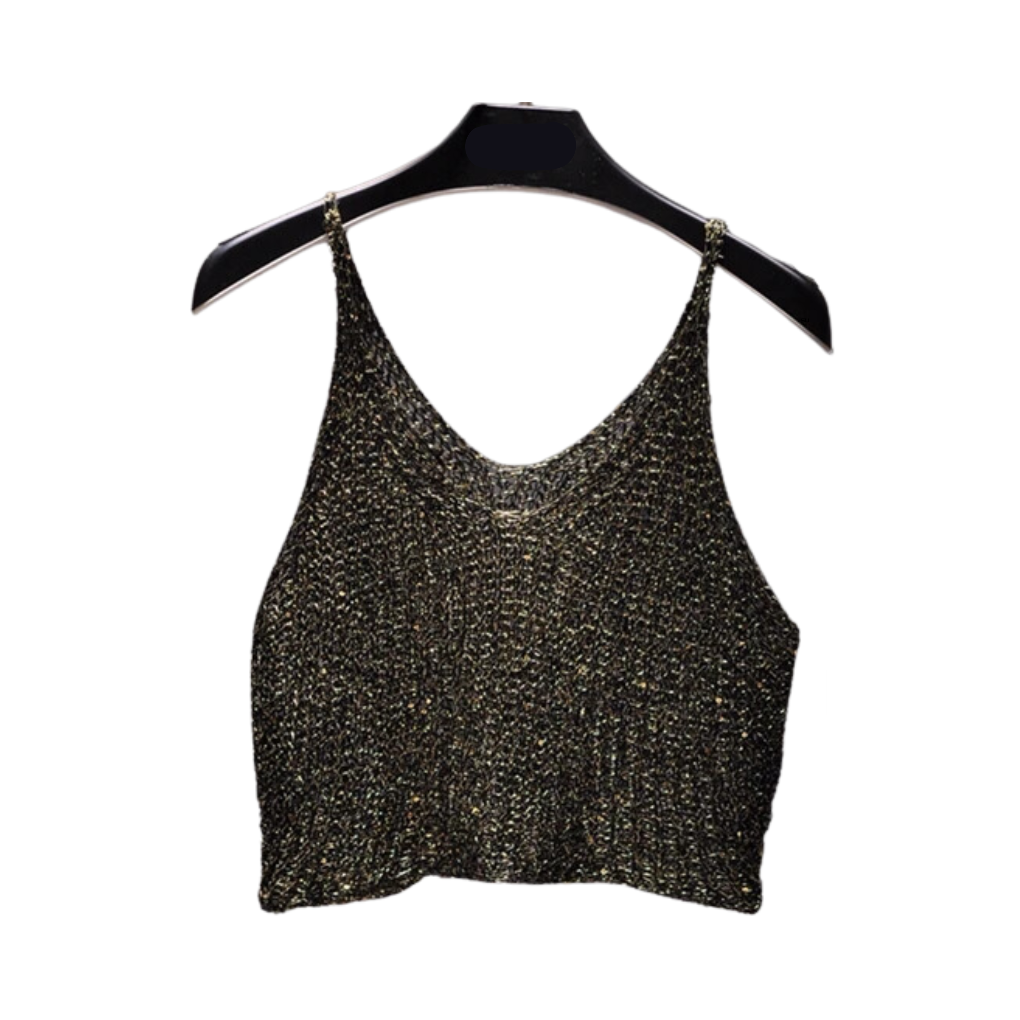 Pre Order:  Sequined Knitted Hollow-Out Cropped Top