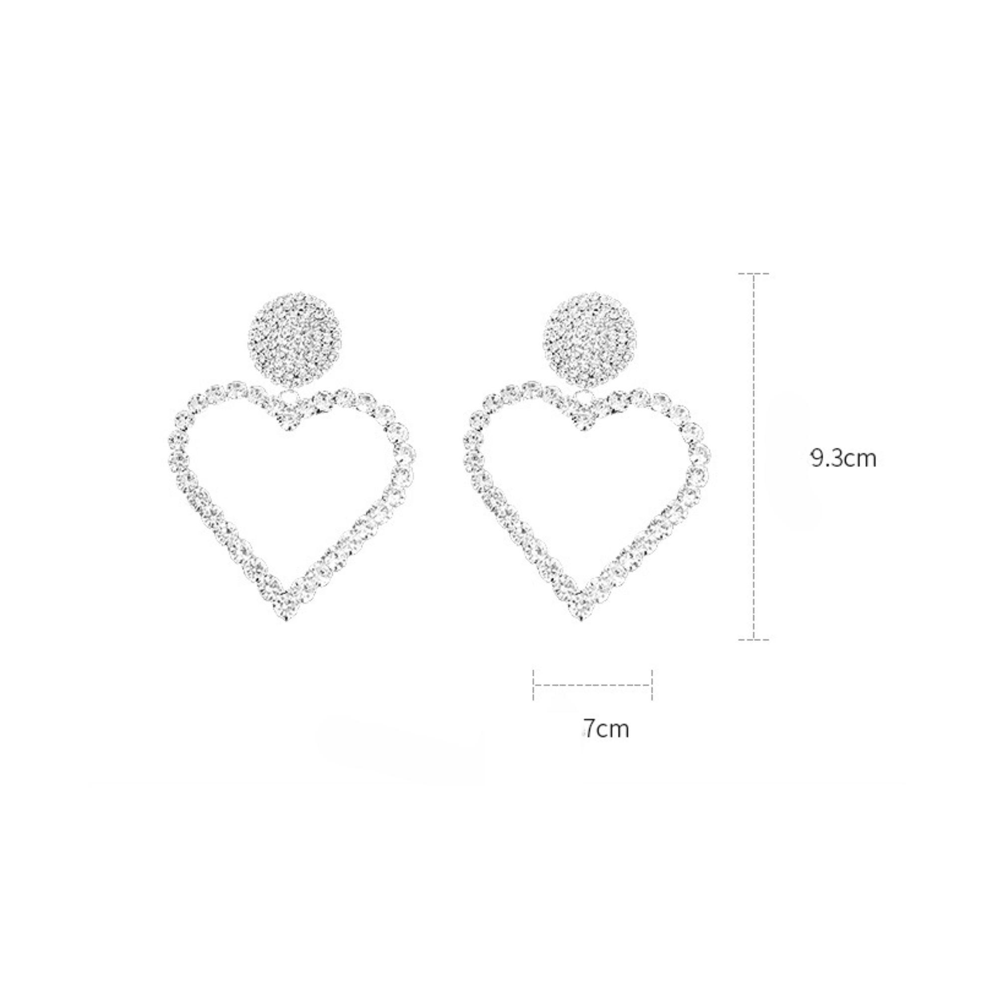 Pre Order:  Dangling Hearts Rhinestones Earrings