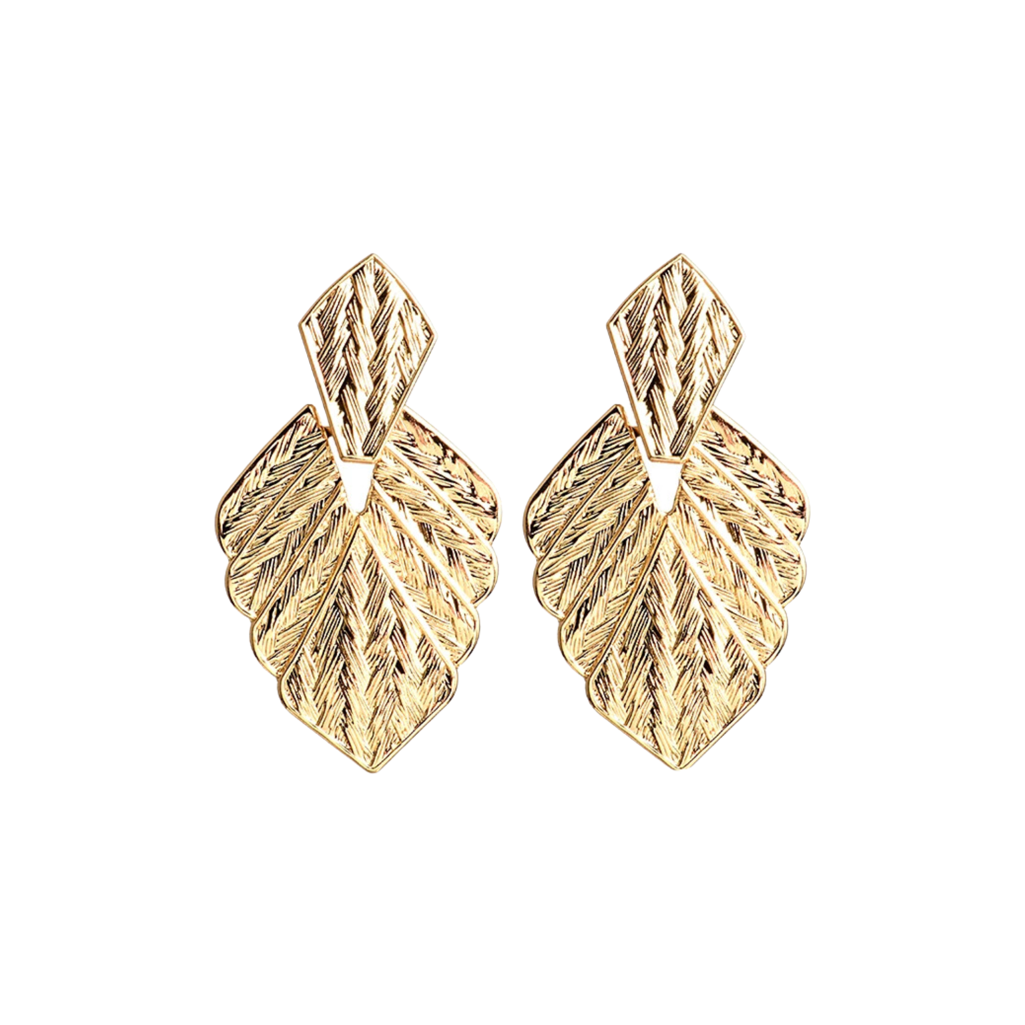 Pre Order:  Textured Leaf Drop Earrings