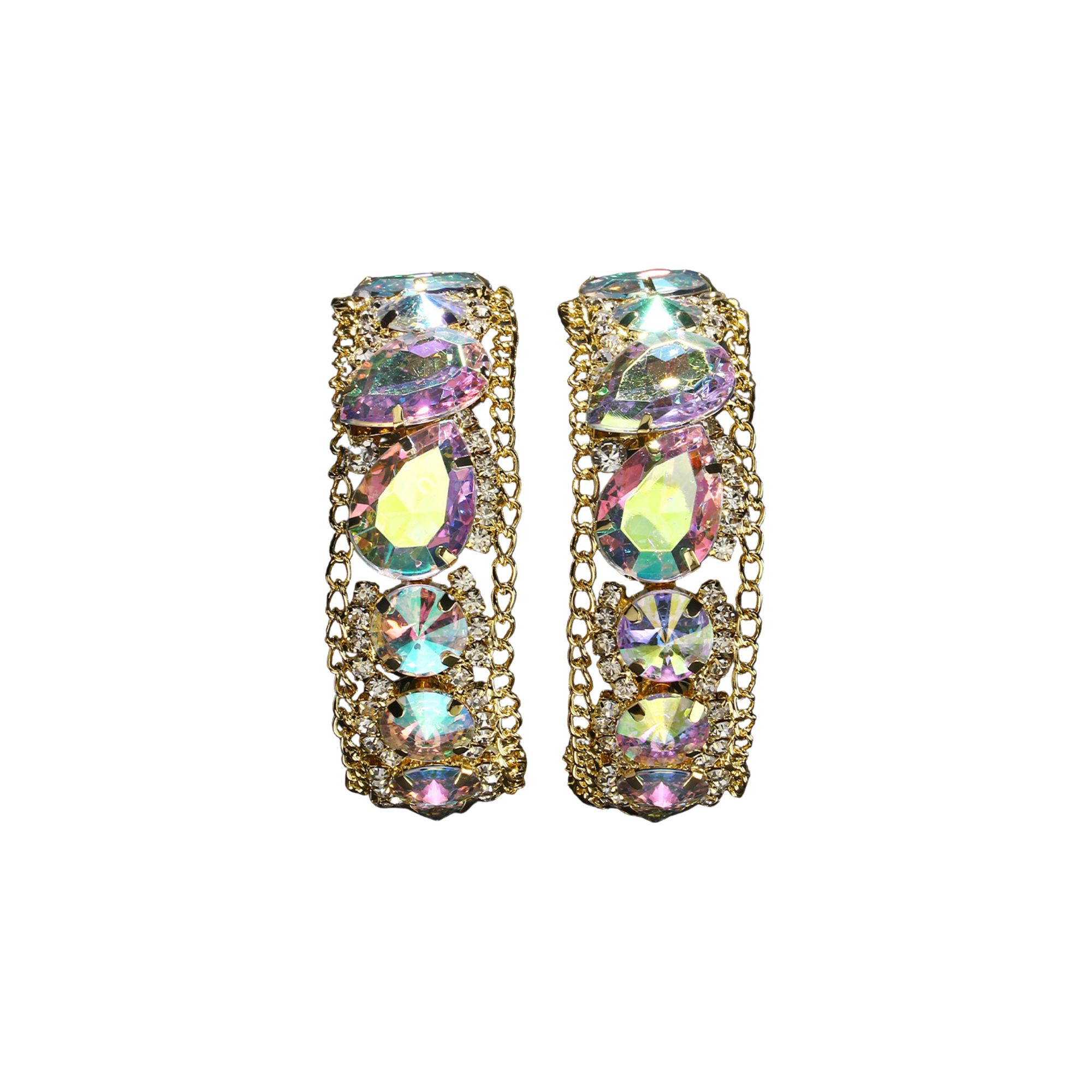 Pre Order:  Waterdrop Rhinestones Hoop Earrings