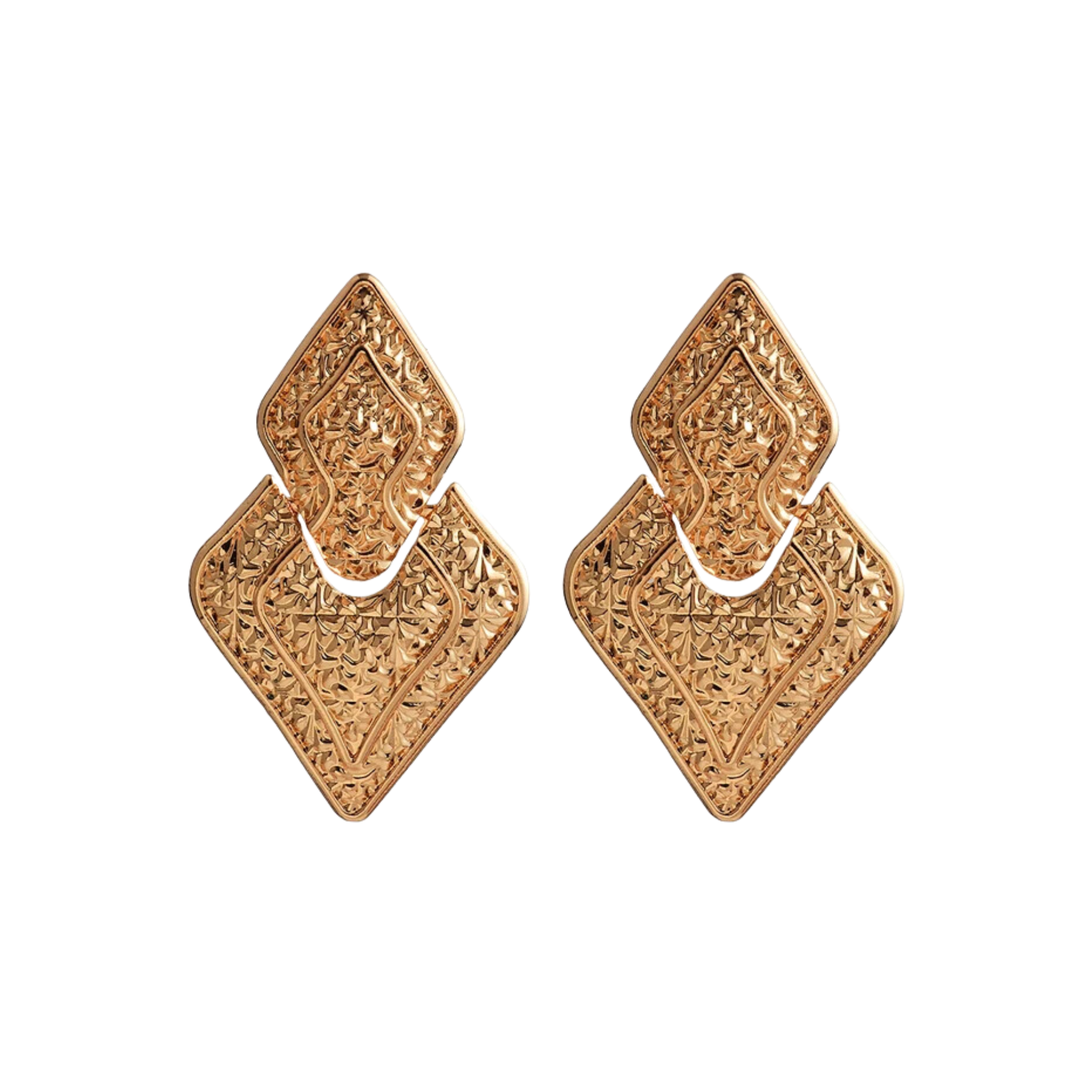 Pre Order:  Textured Rhombus Drop Earrings