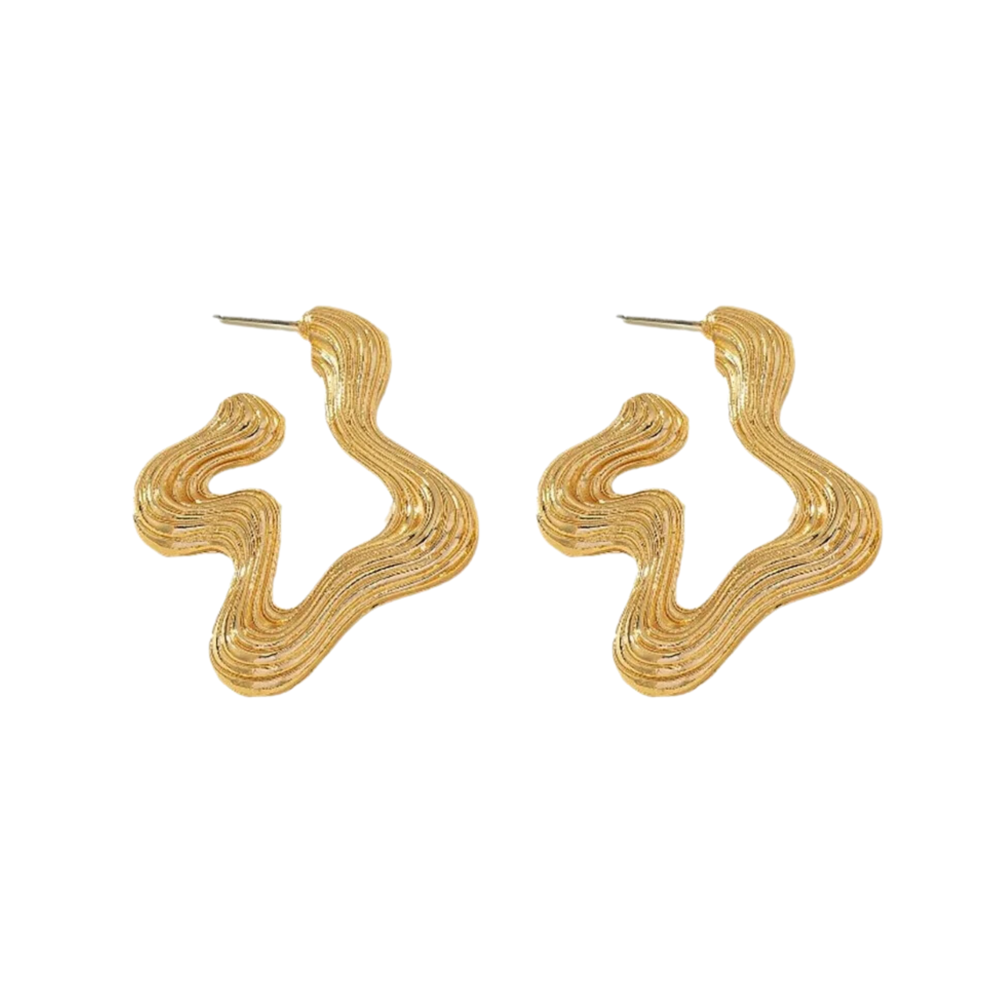 Pre Order:  Warped Textured Large Hoop Earrings