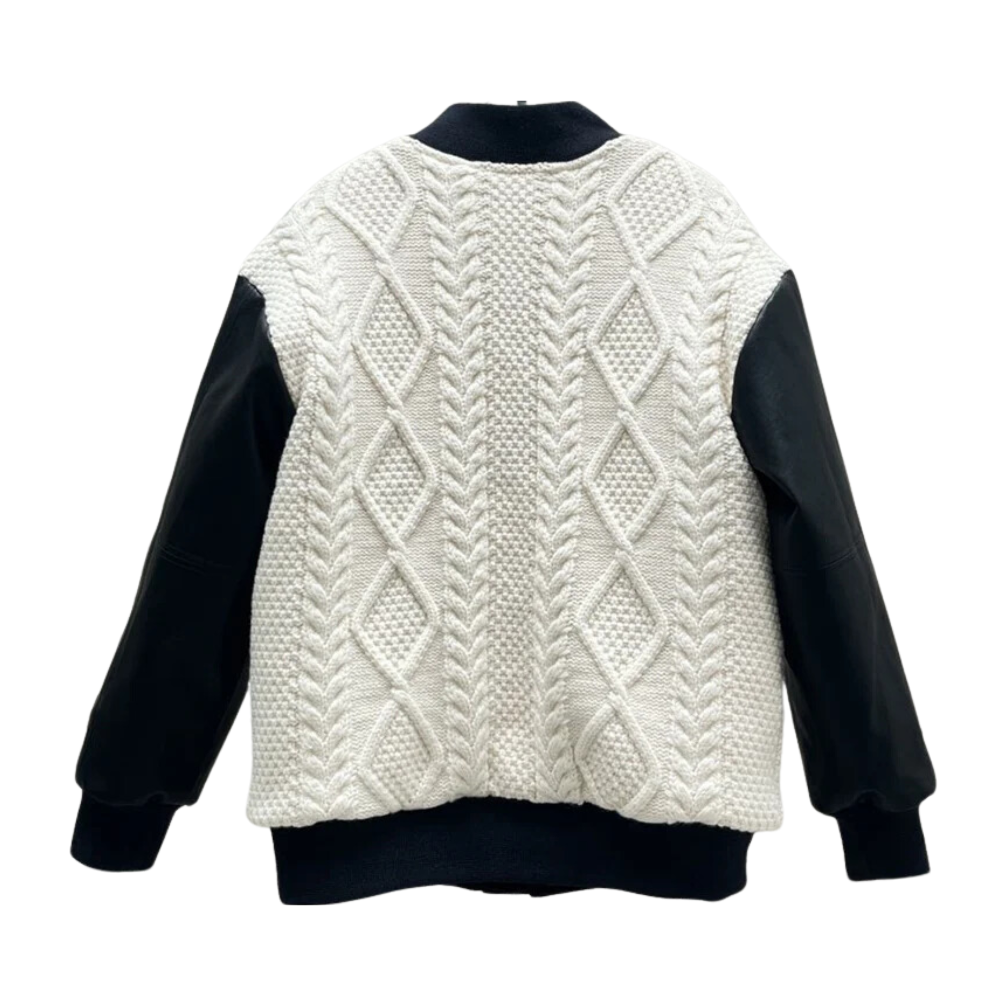 Pre Order:  Contrast Spliced Knitted Wool Jacket