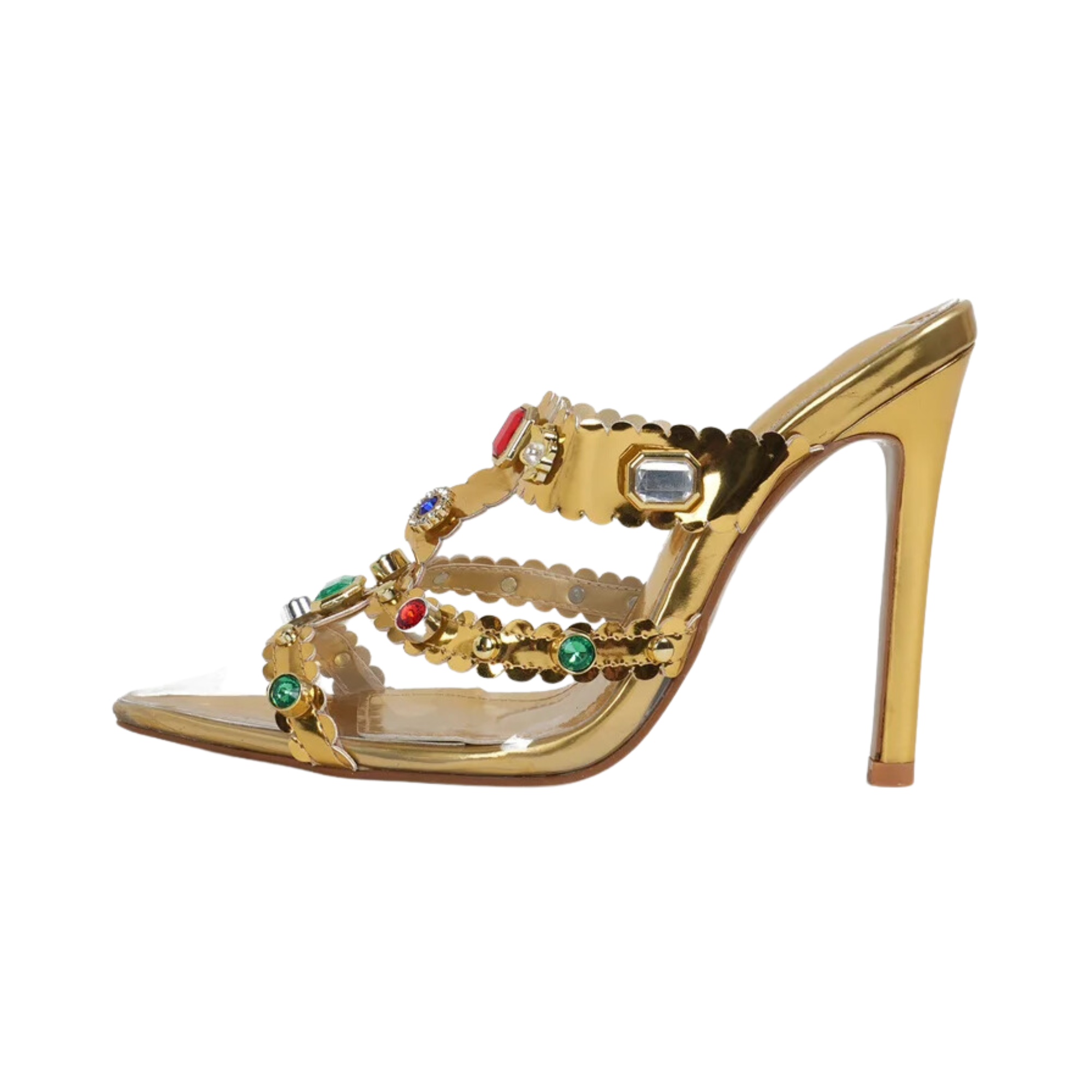 Pre Order:  Gem Studded Transparent High Stiletto