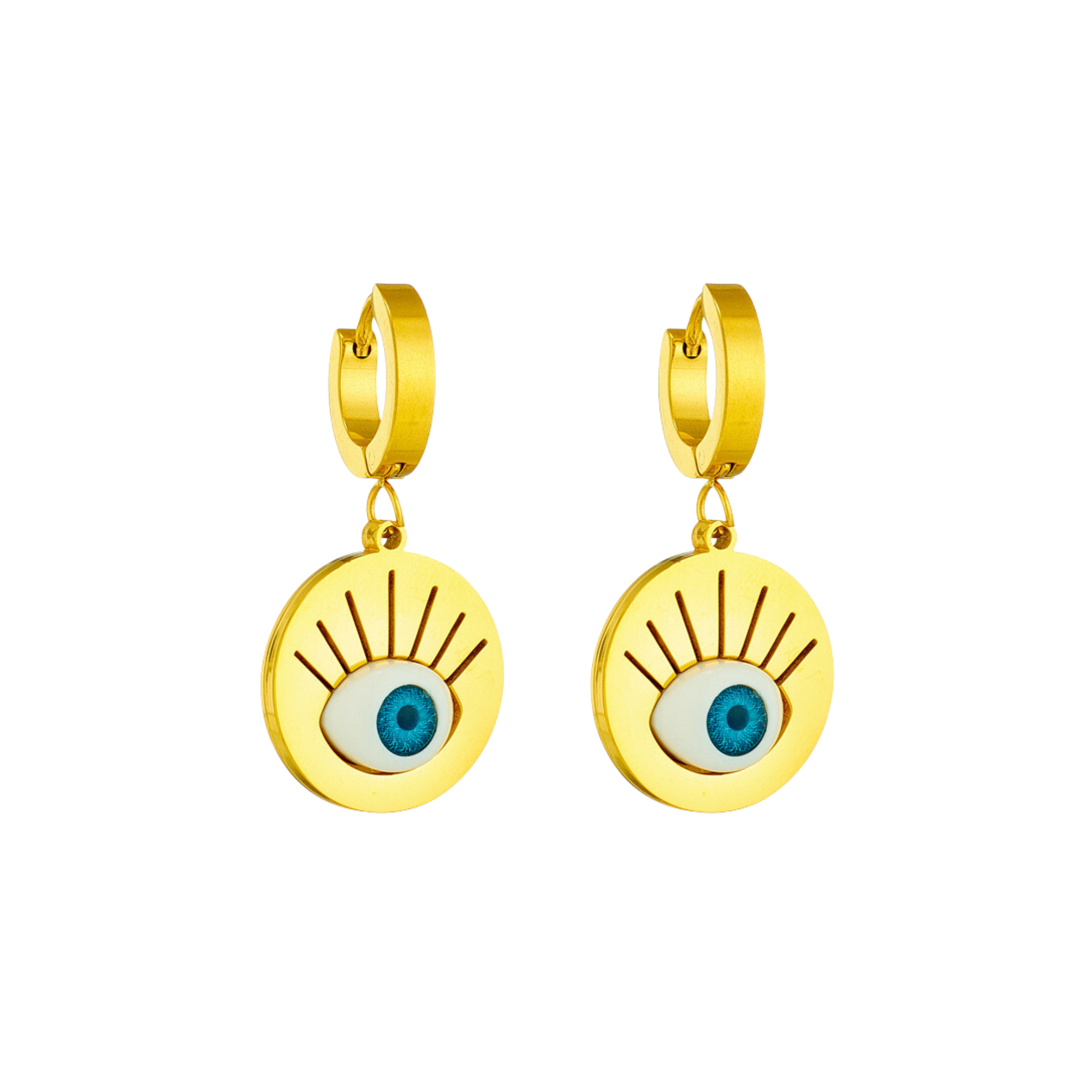 Pre Order:  Steel Blue Eyes Pendant Earrings