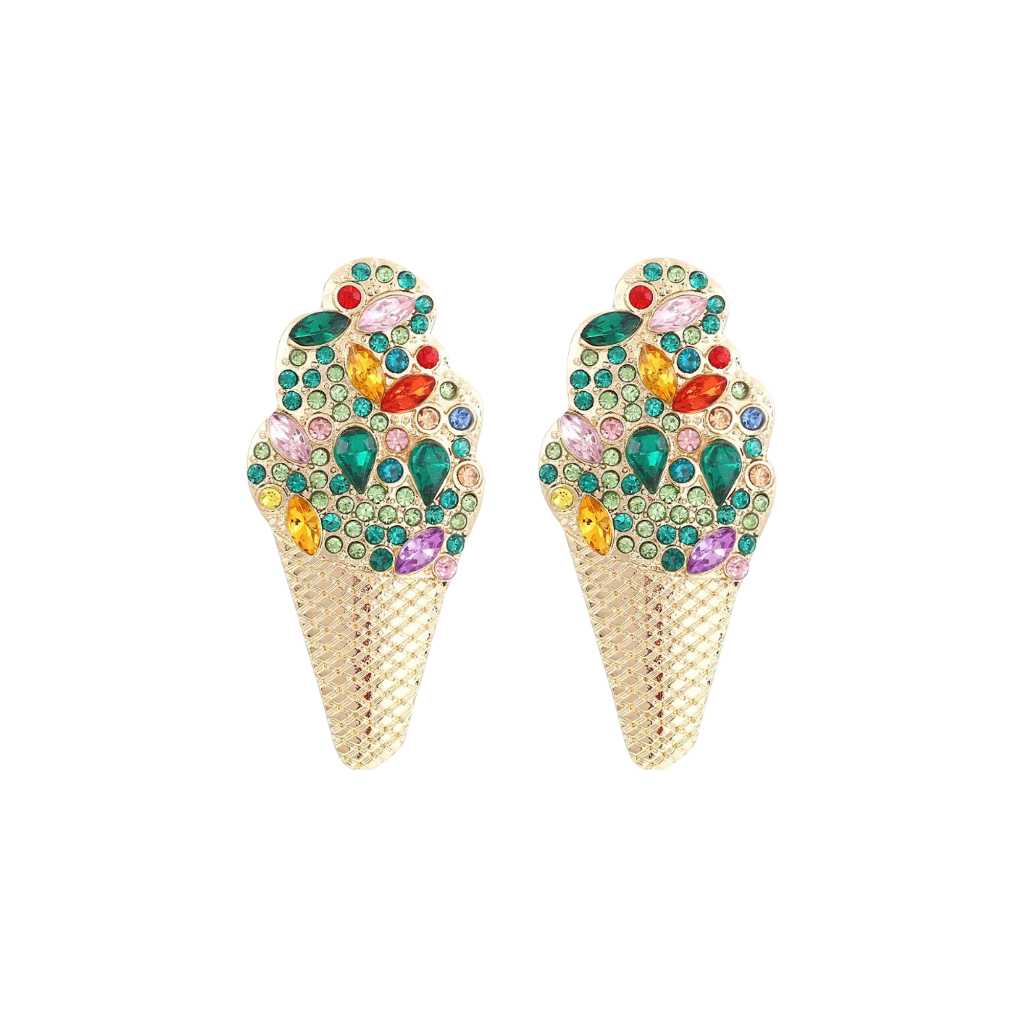 Pre Order:  Ice Cream Cone Rhinestone Earrings