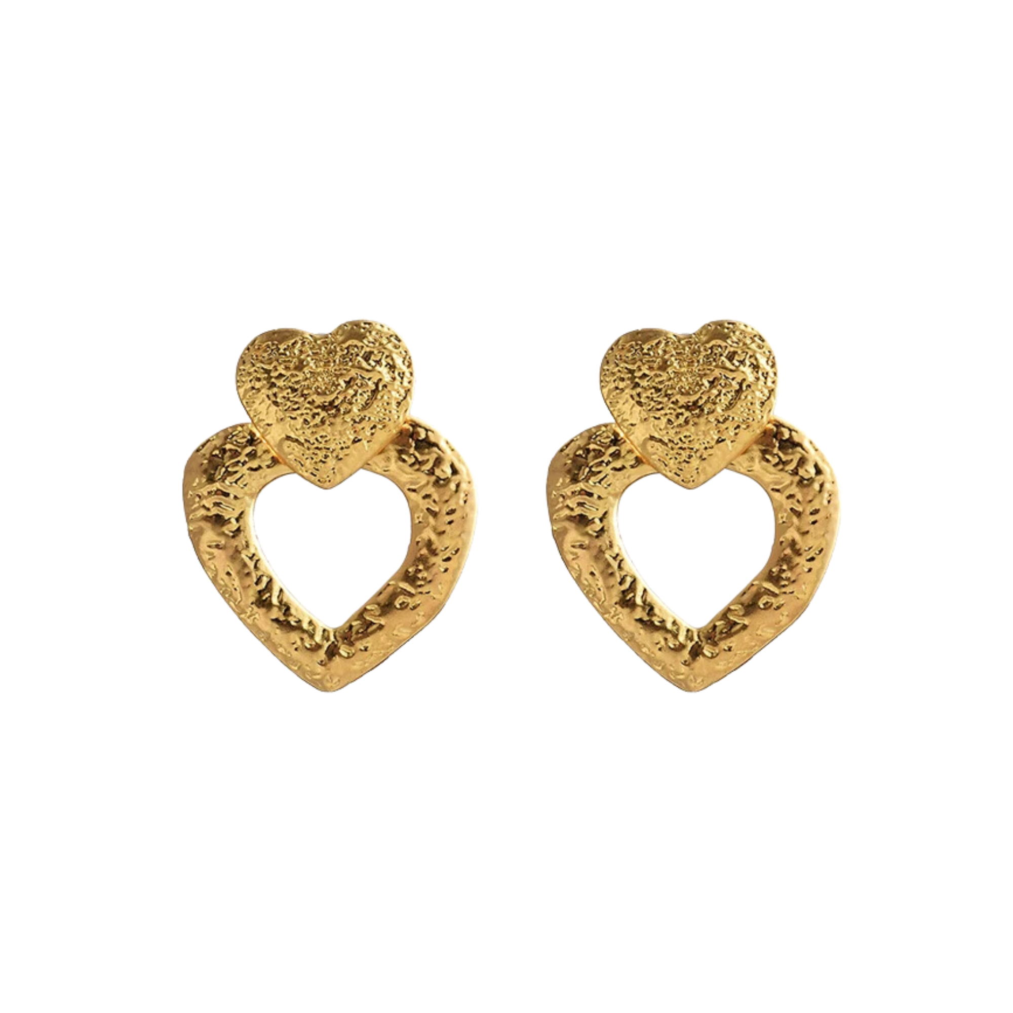 Pre Order:  Double Hearts Drop Earrings