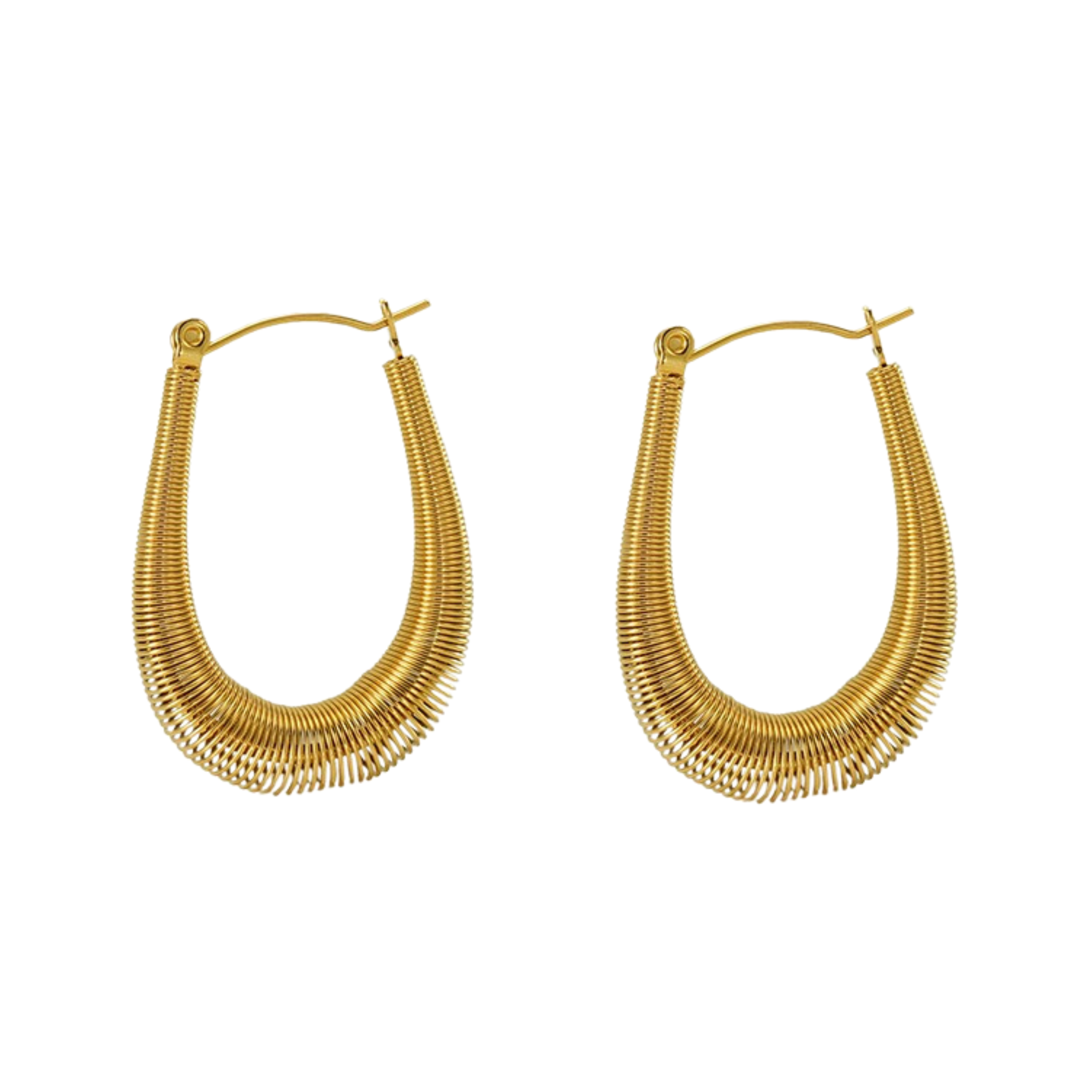 Pre Order:  U-Shaped Coil Hoop Earrings