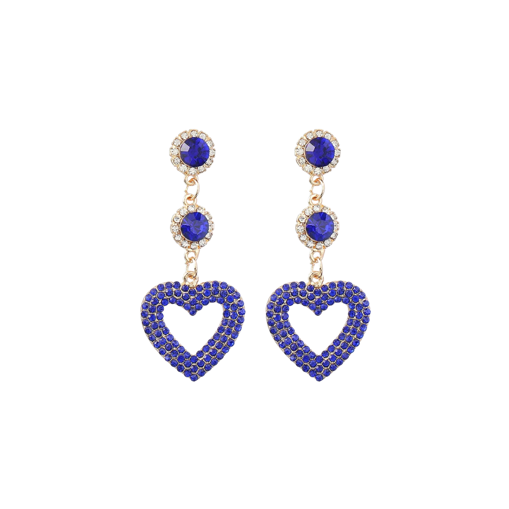 Pre Order:  Tassel Hearts Rhinestones Dangle Earrings