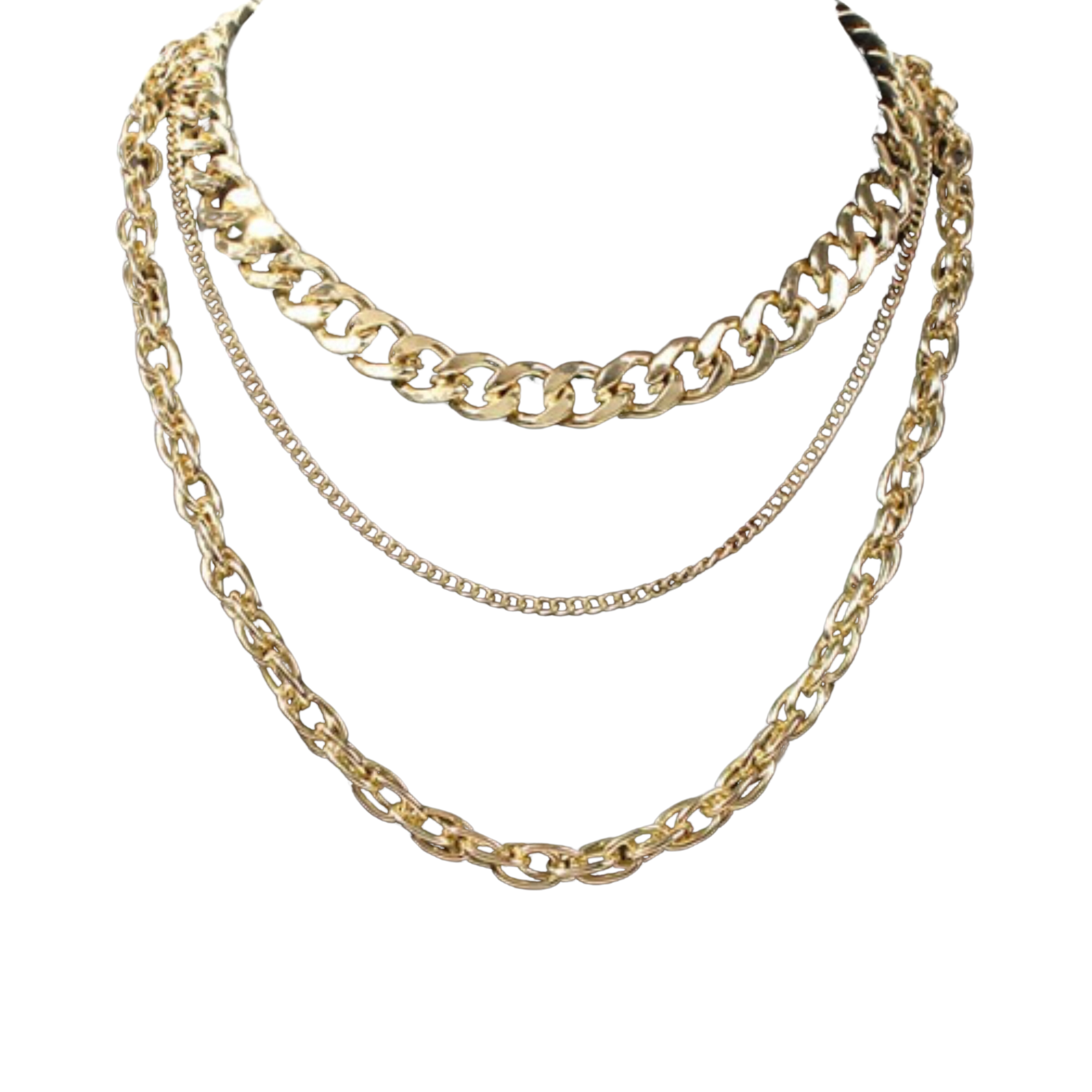 Pre Order:  Tri-level Plated Chain Necklace