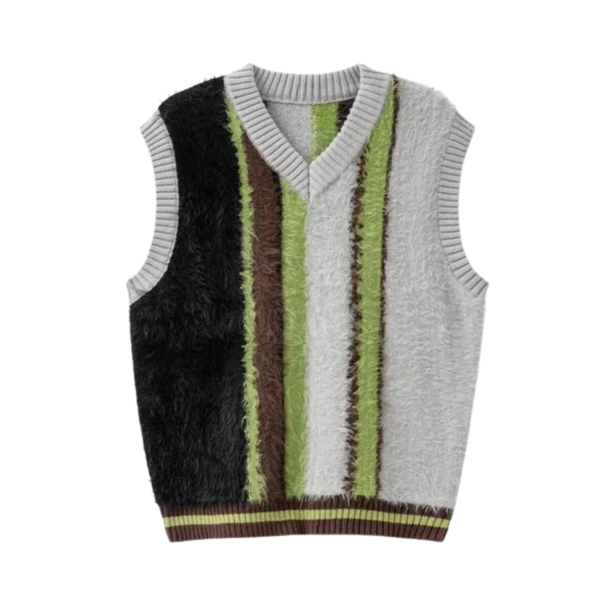 Pre Order:  Stripes Faux Fur Waistcoat Vest