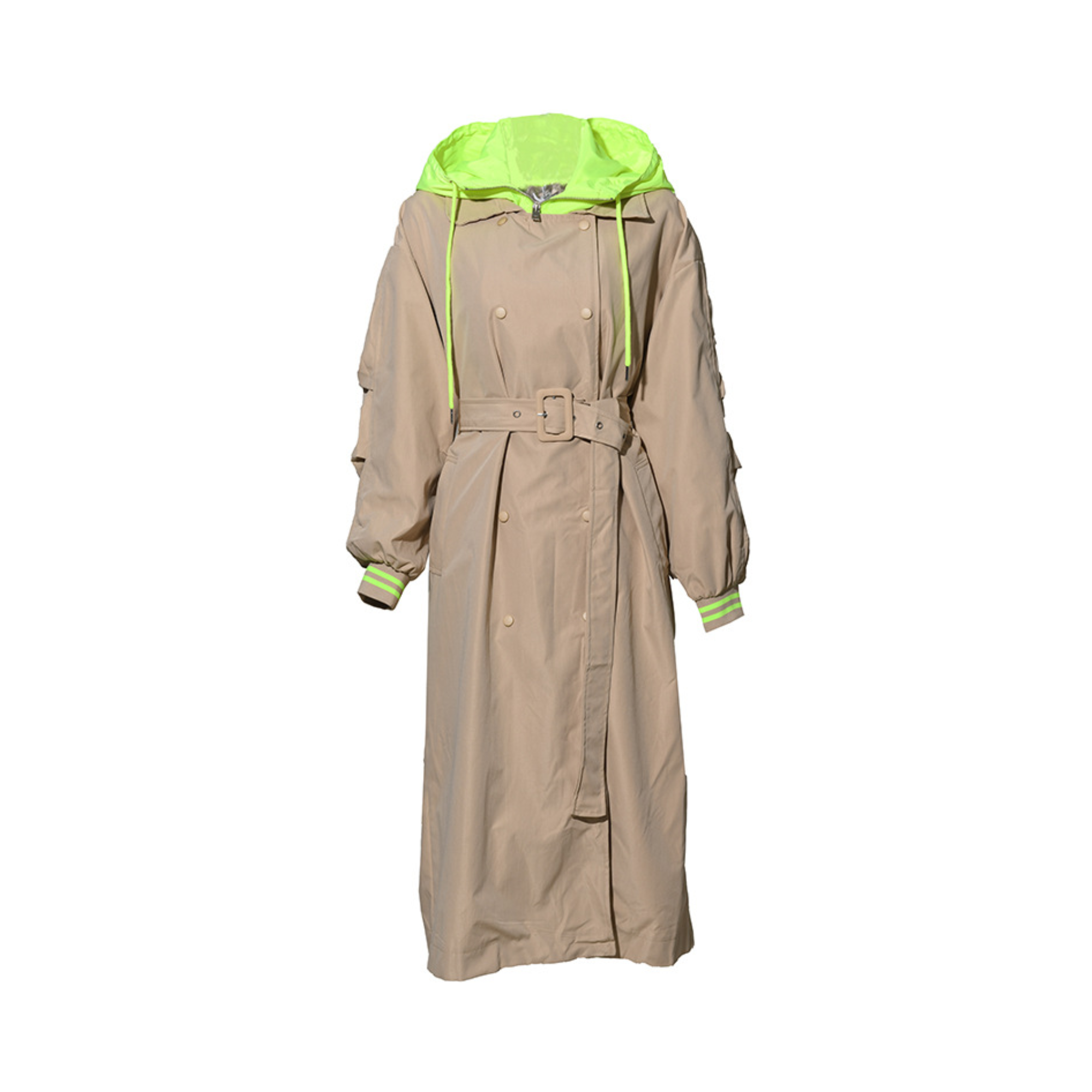 Pre Order:  Neon Hoodie Belted Coat