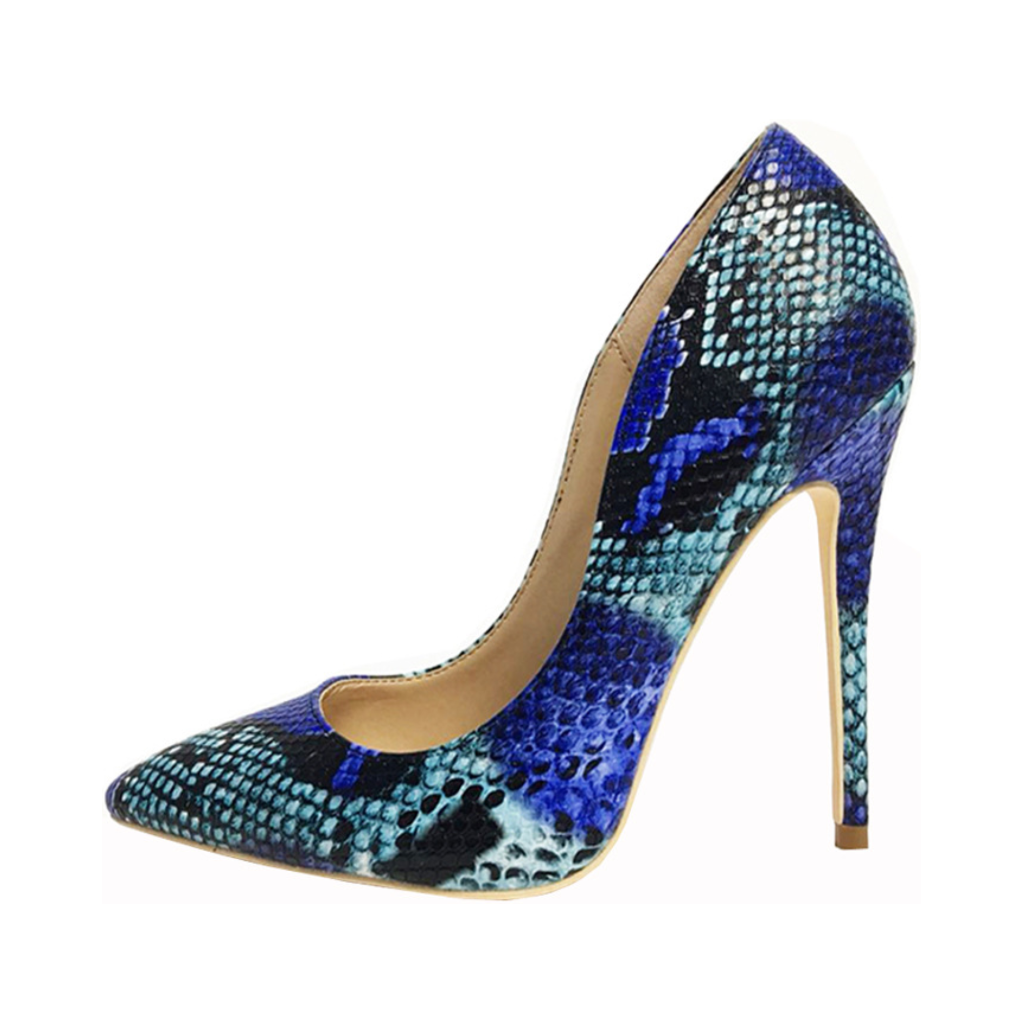 Pre Order:  Snakeskin Pattern Shallow Cut Stilettos