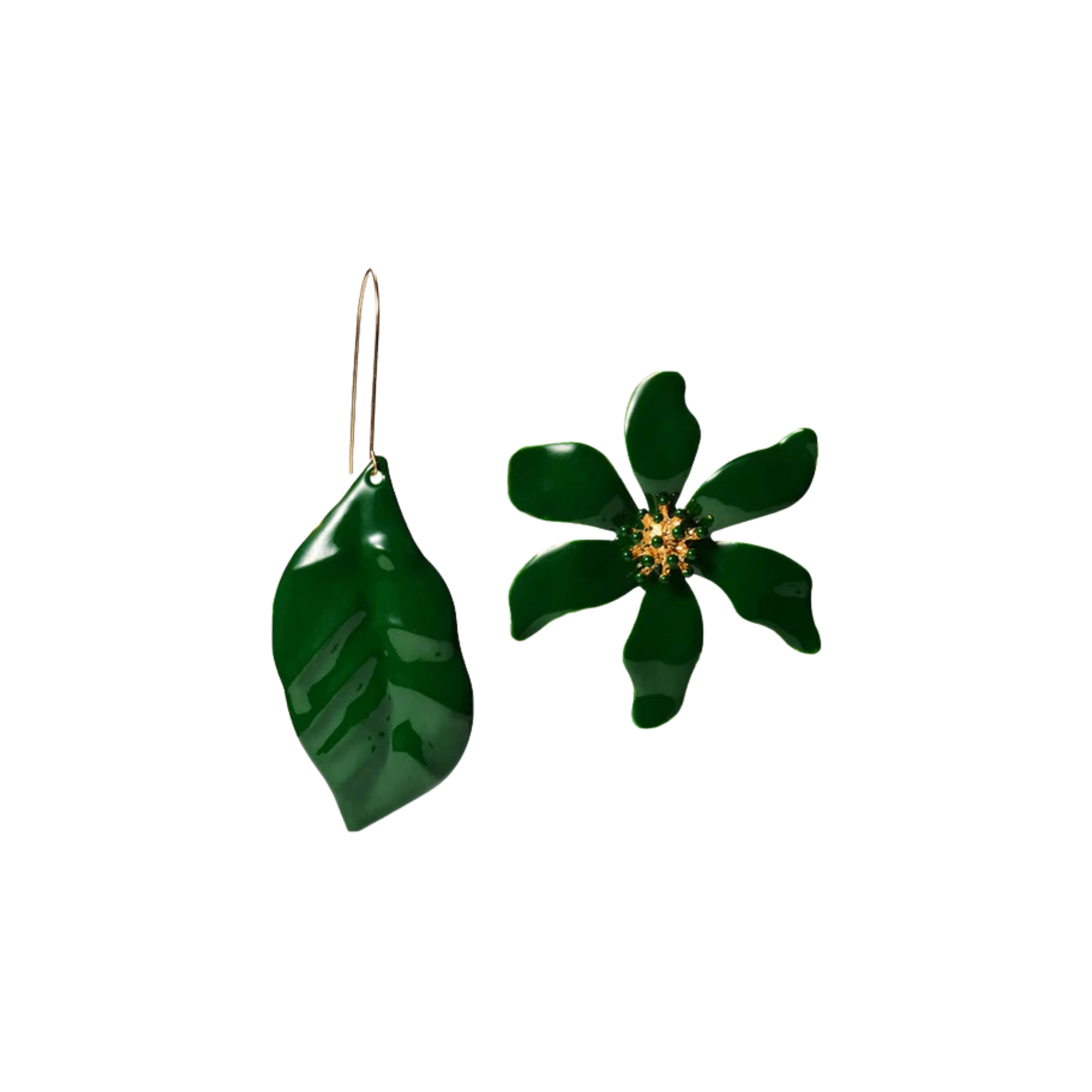 Pre Order:  Flower Leaf Hook Stud Earrings