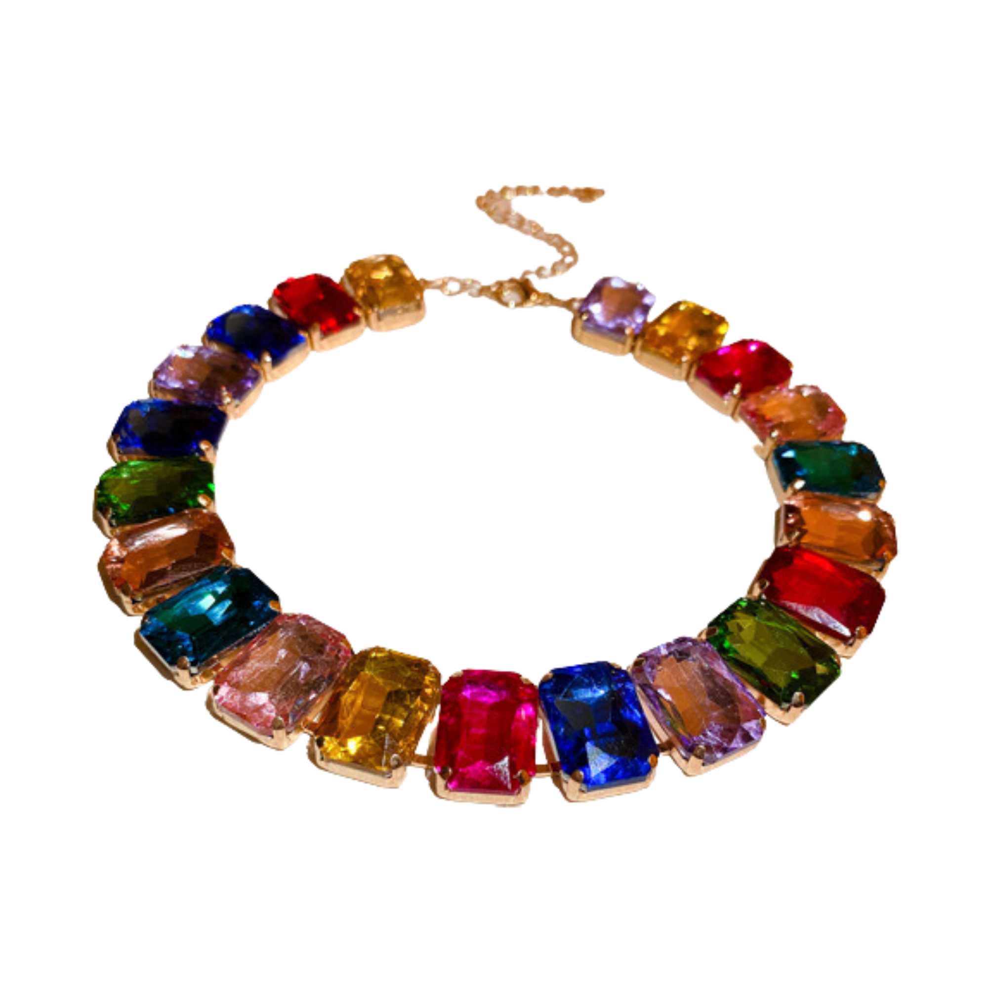 Pre Order:  Multicolor Glass Crystal Chain Necklace