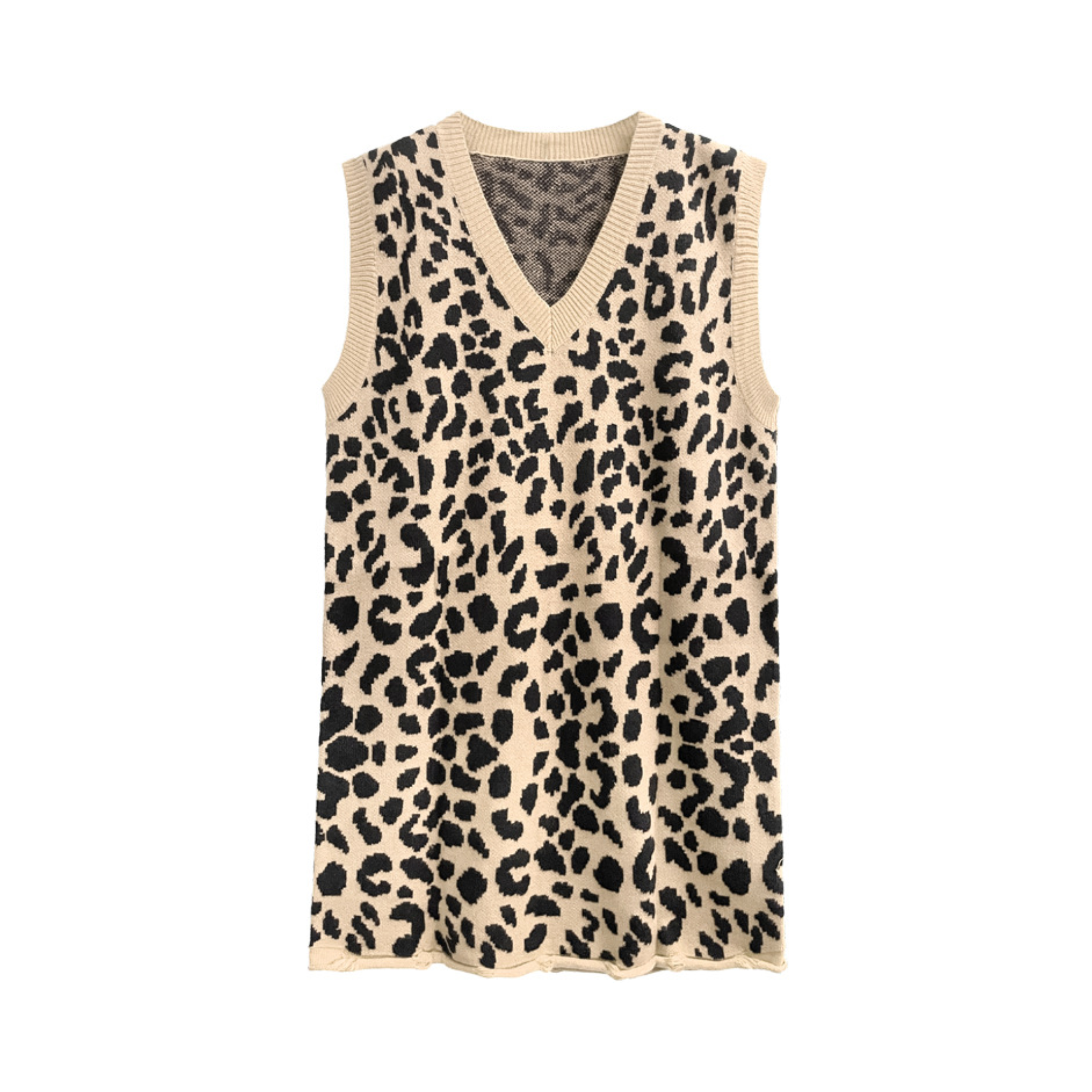 Pre Order:  Leopard Ankle-Length Knitted Dress