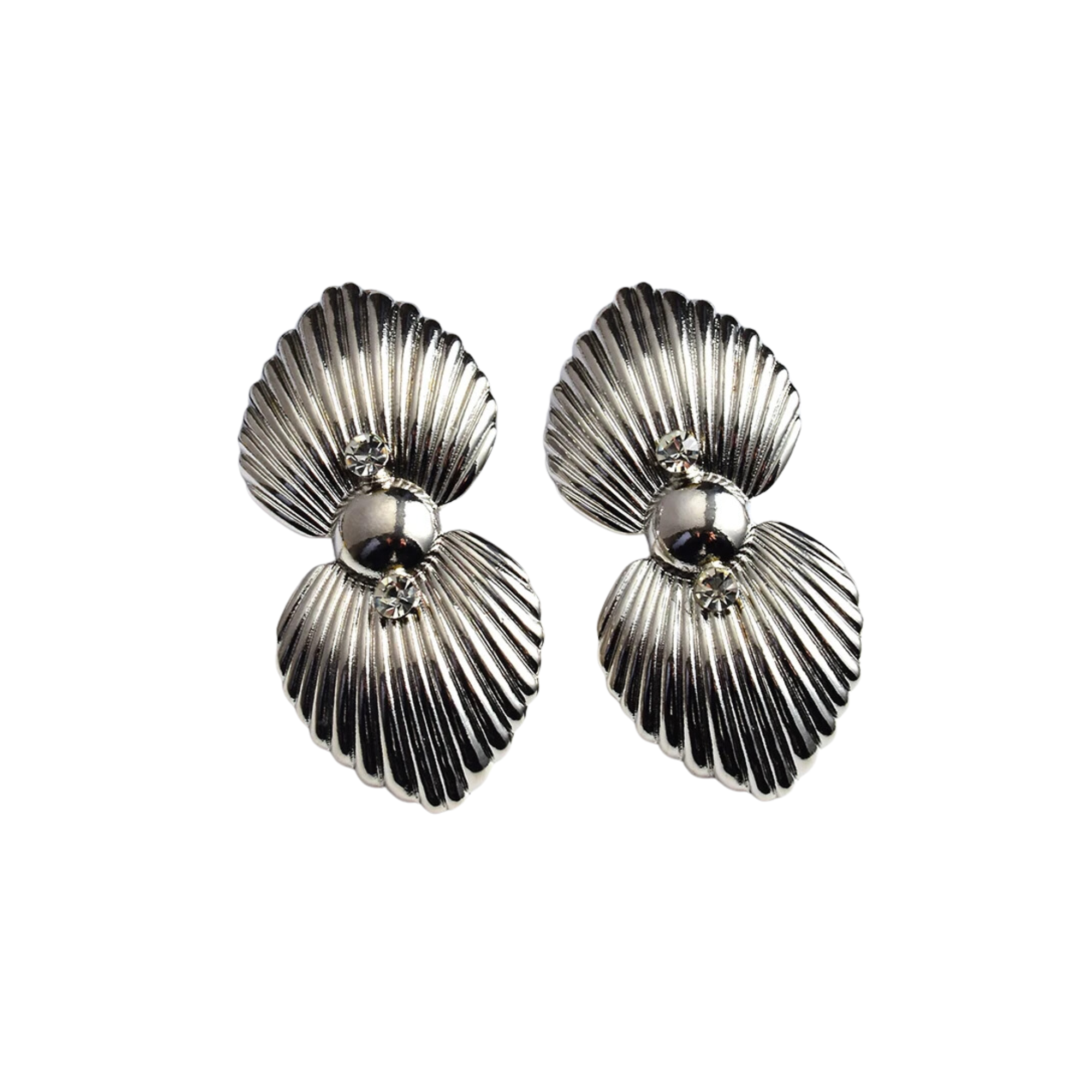 Pre Order:  Open Shells Rhinestone Decorated Earrings