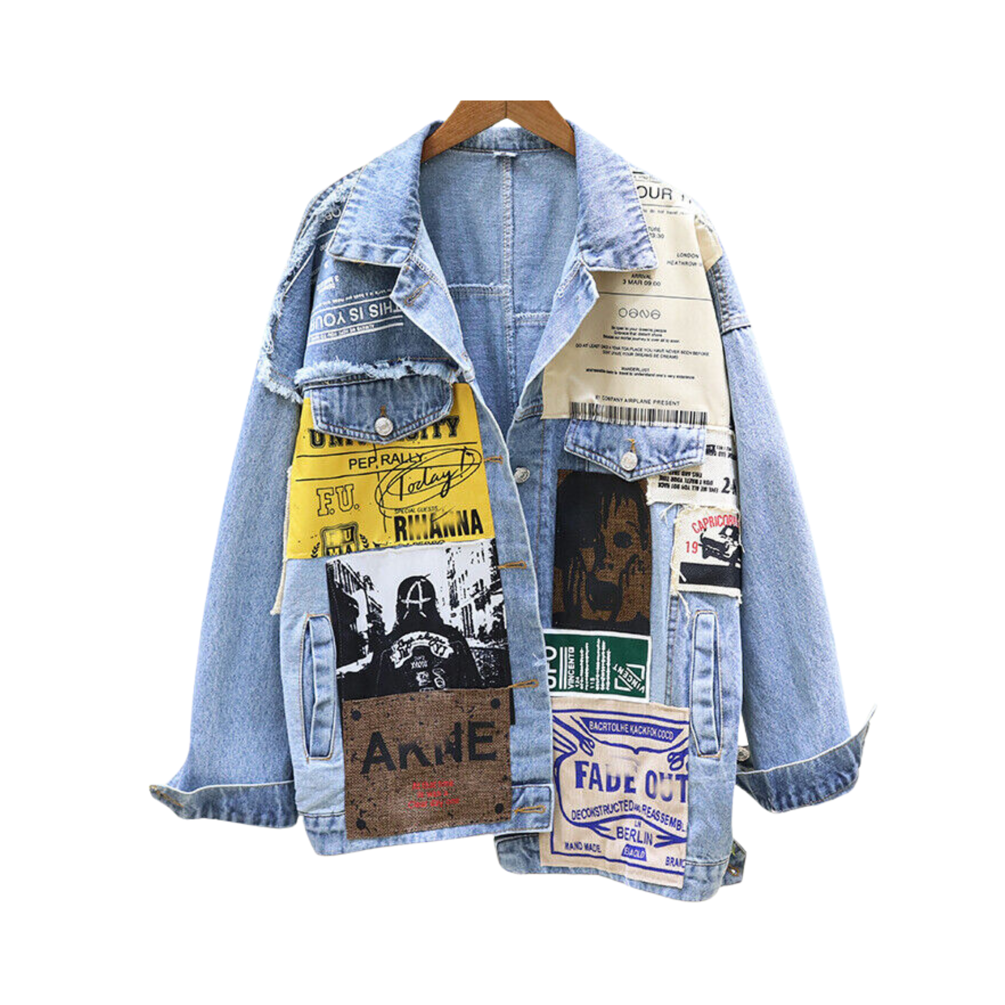 Pop Culture Appliques Denim Jacket