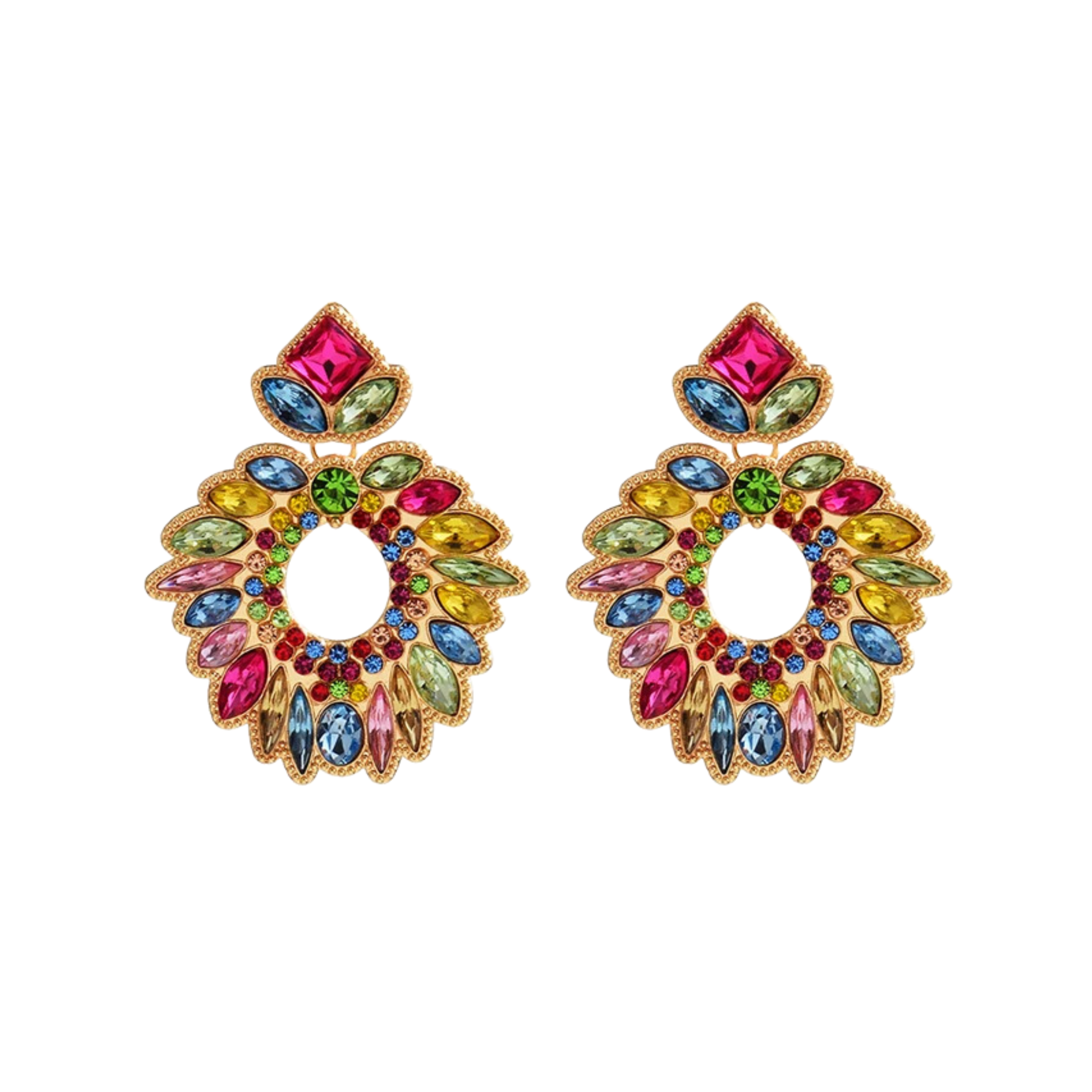 Pre Order:  Rhinestone Wreath Drop Earrings