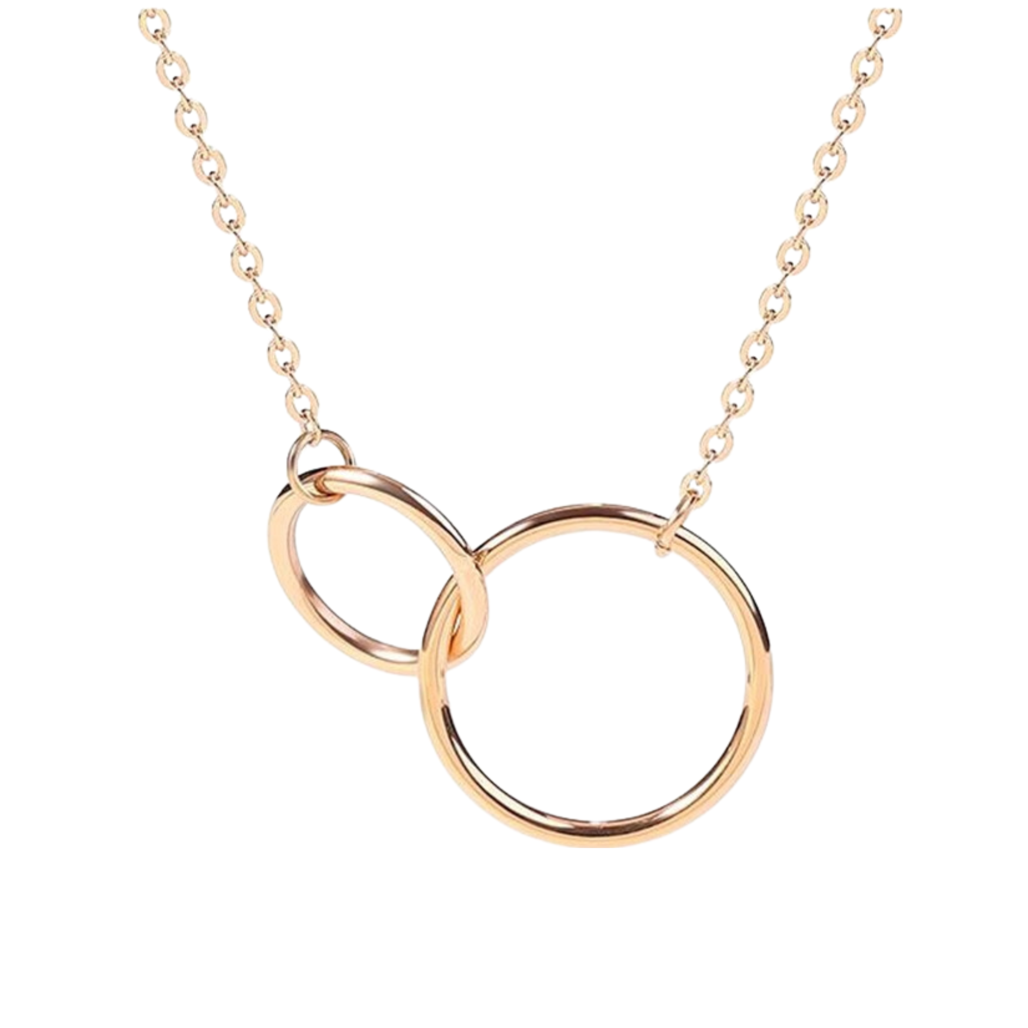 Pre Order:  Double Ring Plated Silver Necklace