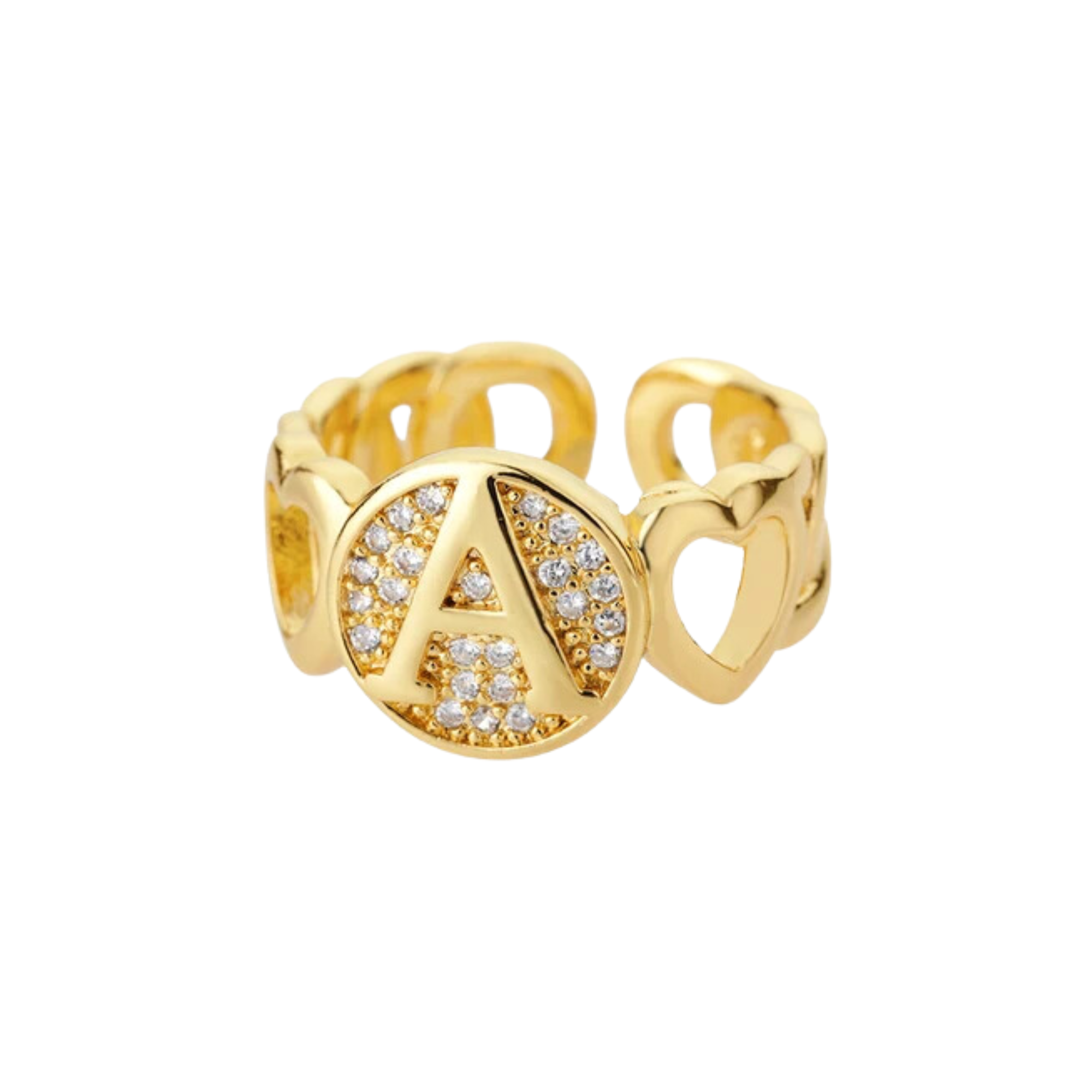 Pre Order:  Alphabet Gold Plated Resizable Ring