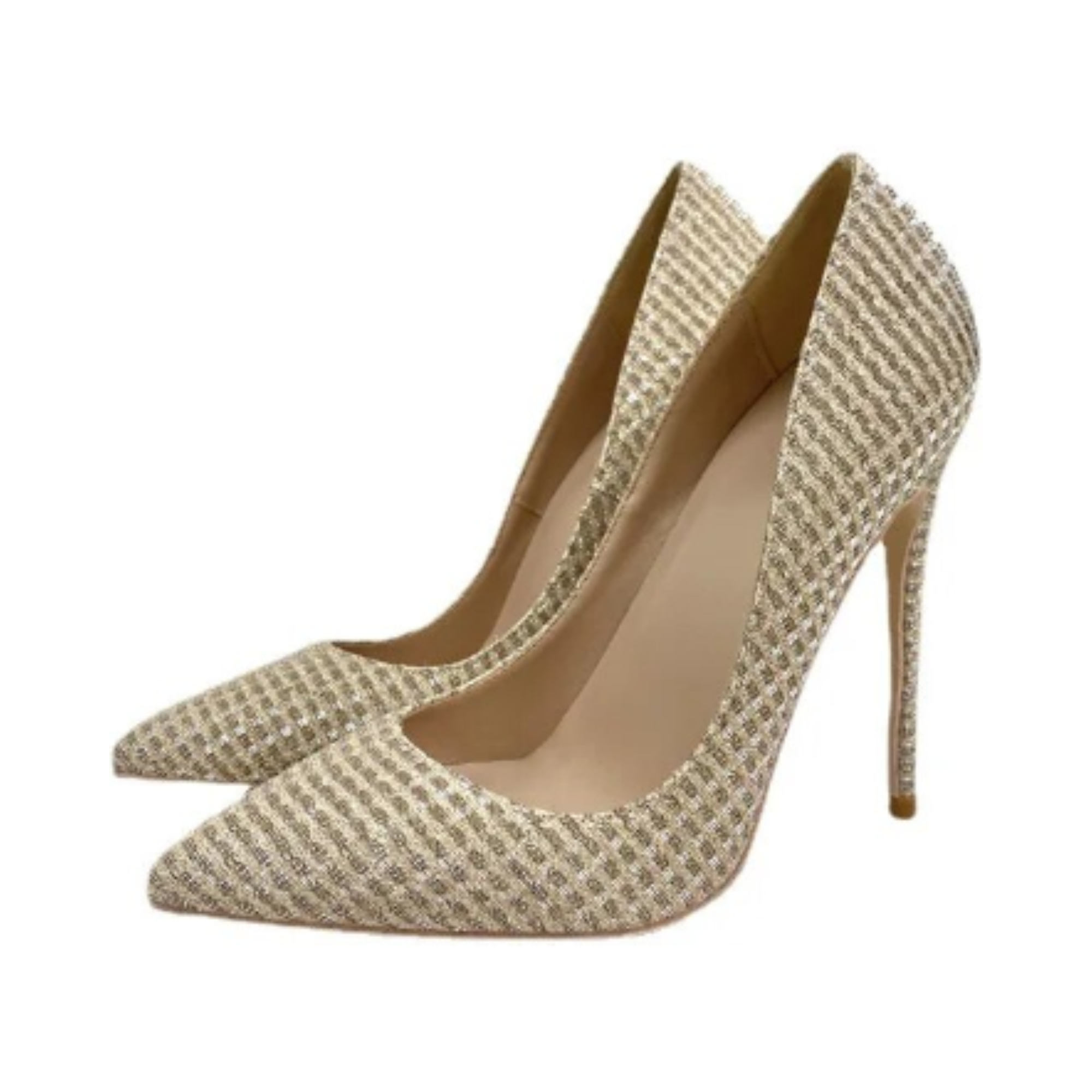 Pre Order:  Glittery Gold Stiletto Pumps