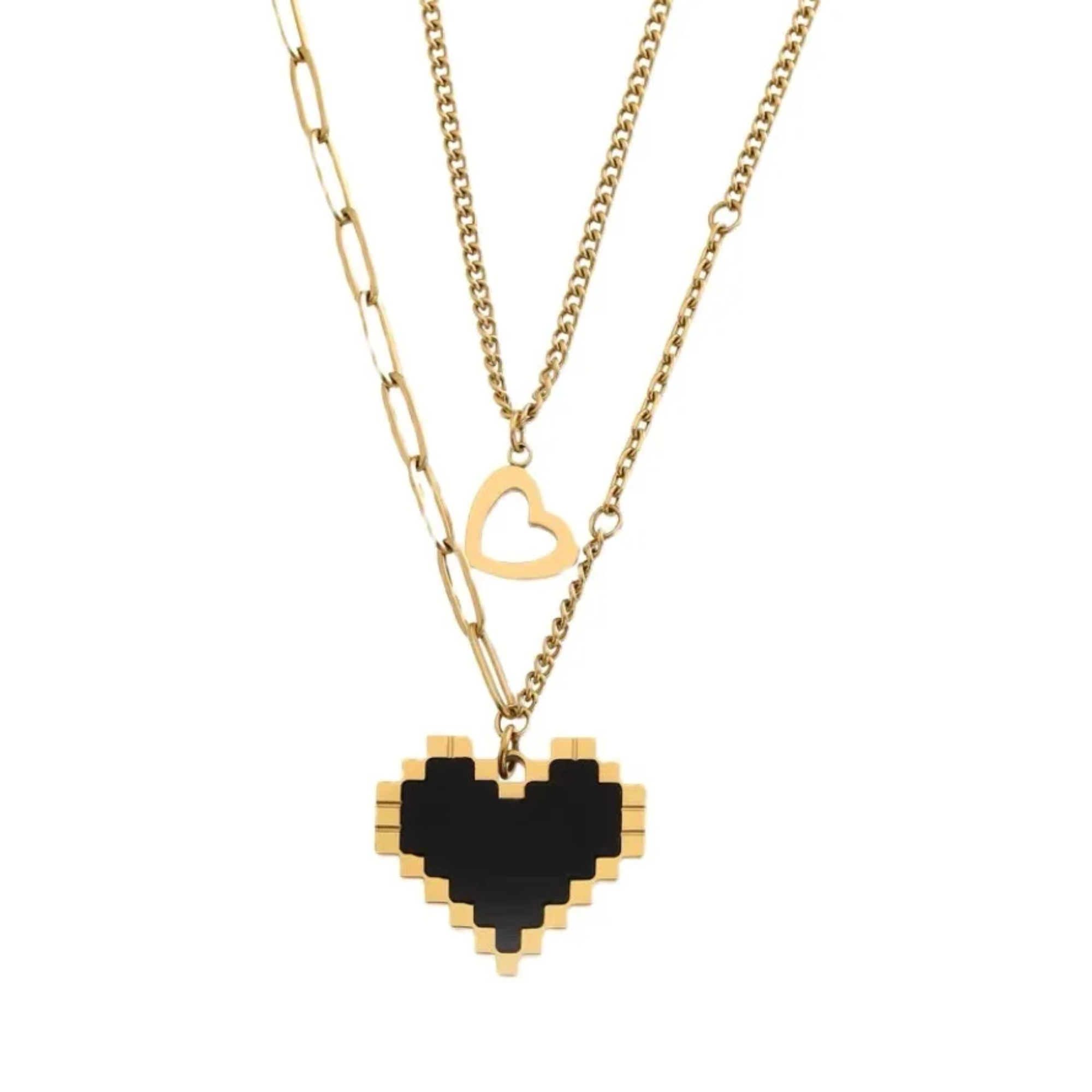 Pre Order:  Dot Matrix Heart Pendant Necklace