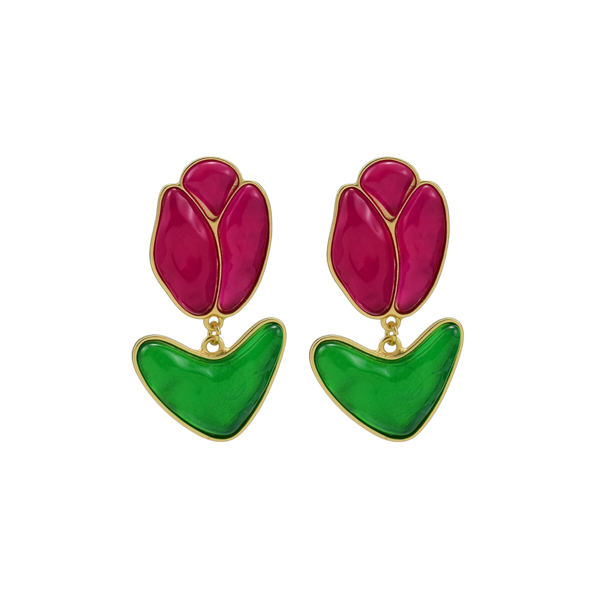 Pre Order:  Tulips Resin Drop Earrings