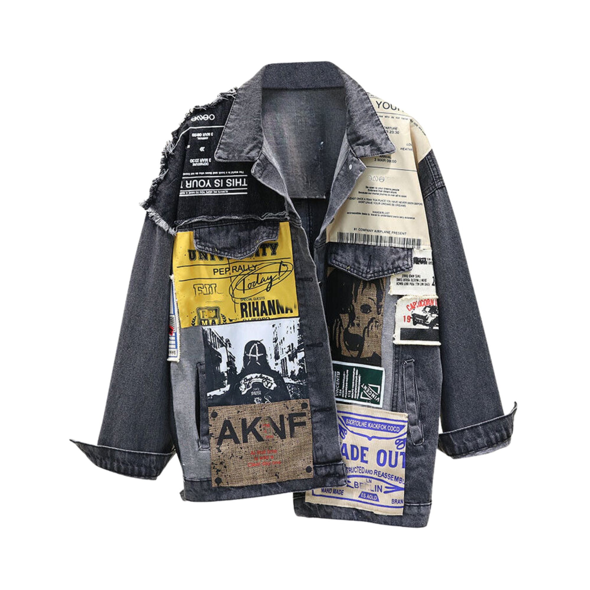 Pop Culture Appliques Denim Jacket