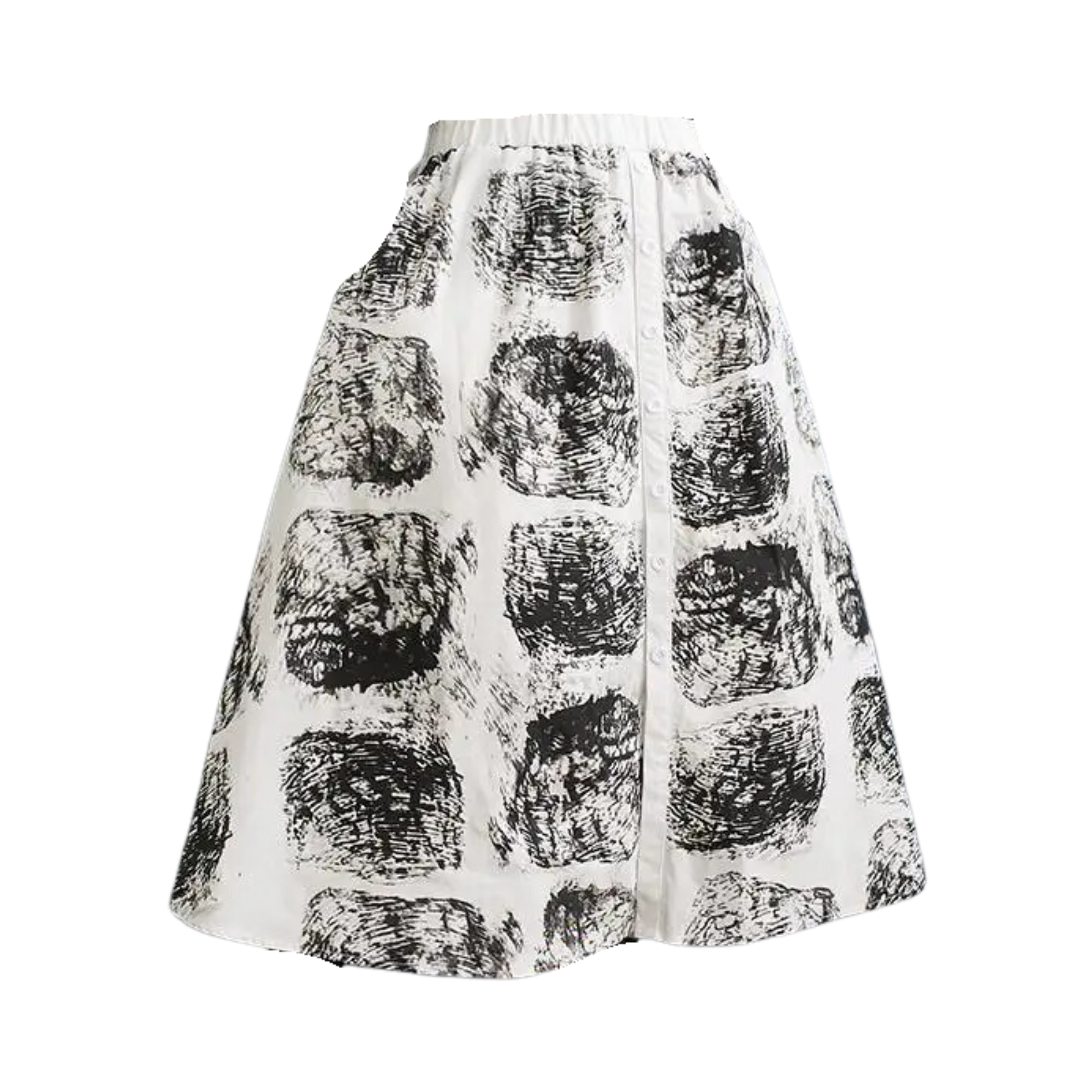 Pre Order:  Contrast Block Print Mid-Calf Skirt