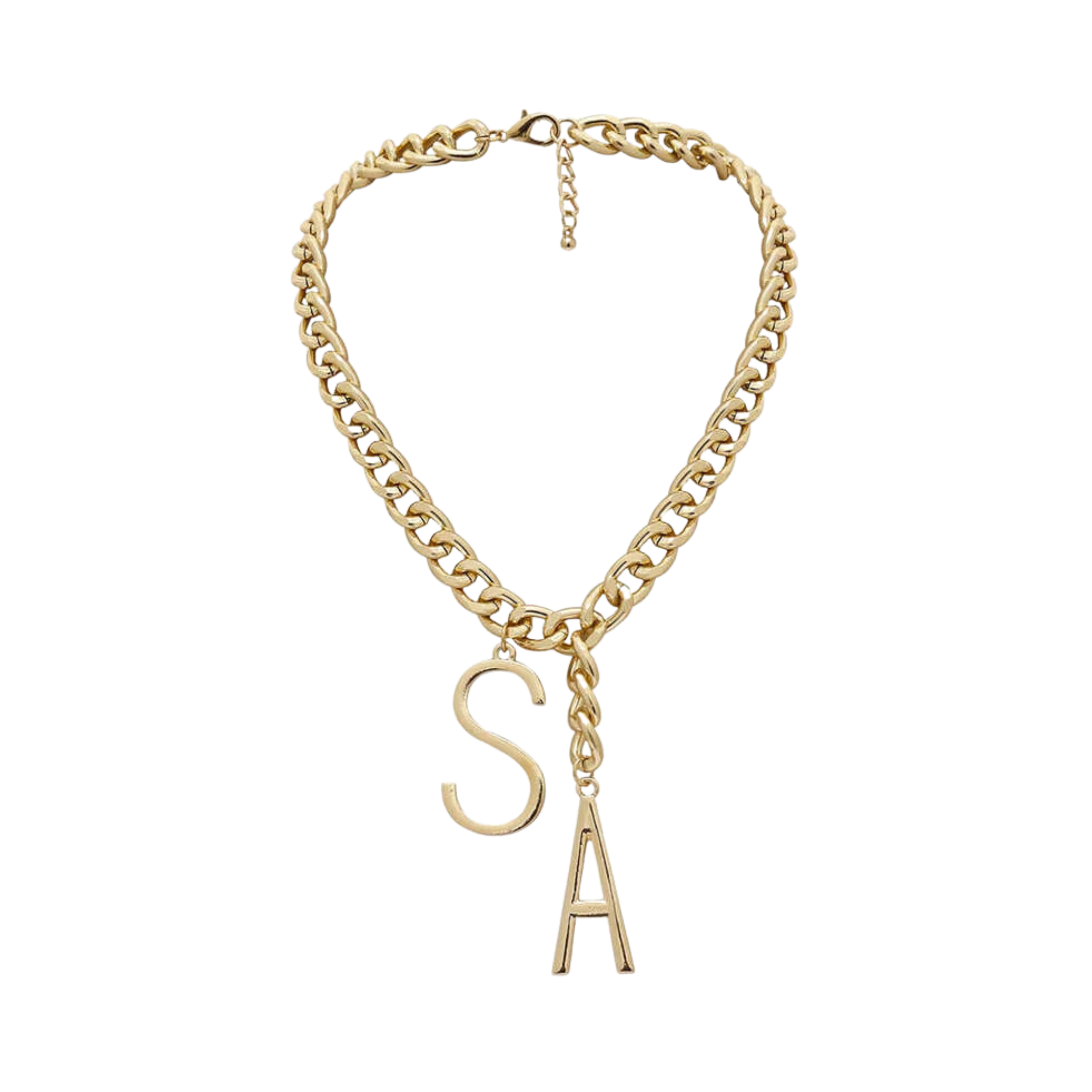 Pre Order:  S-A Letter Pendant Chain Necklace