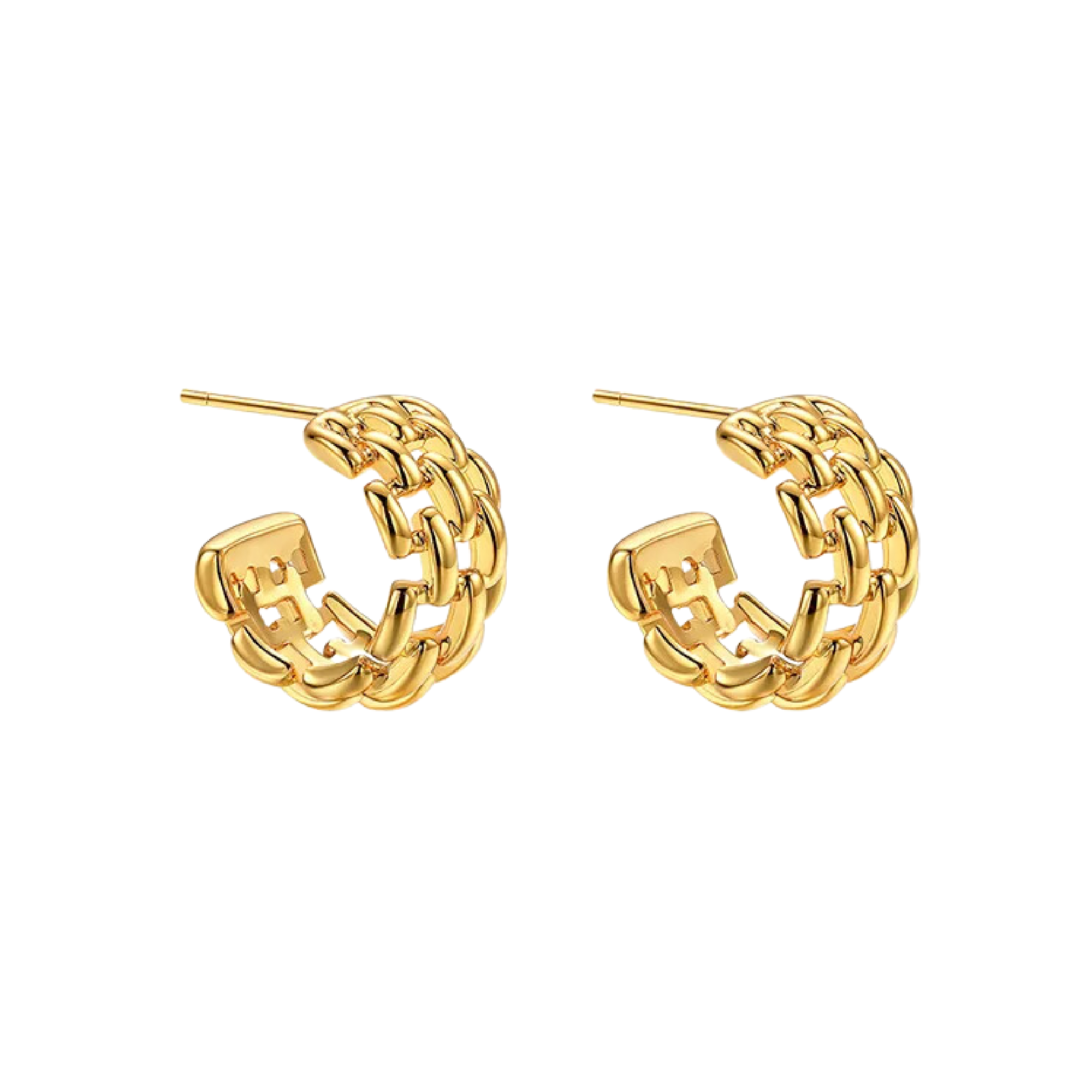 Pre Order:  Chain C-Hoop Gold Plated Earrings