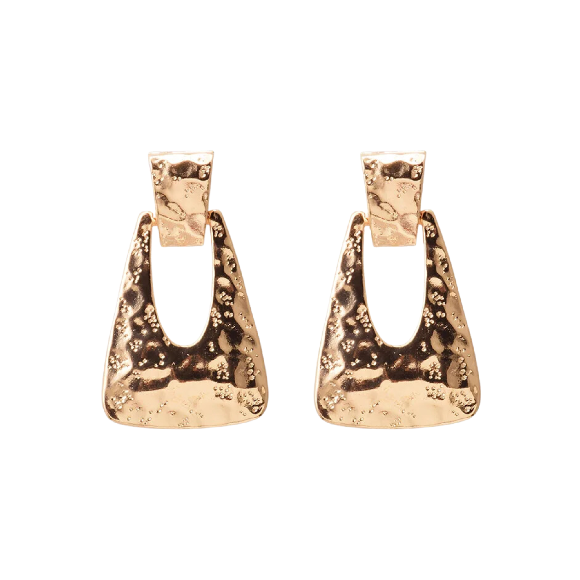 Pre Order:  Trapezoid Textured Metal Drop Earrings