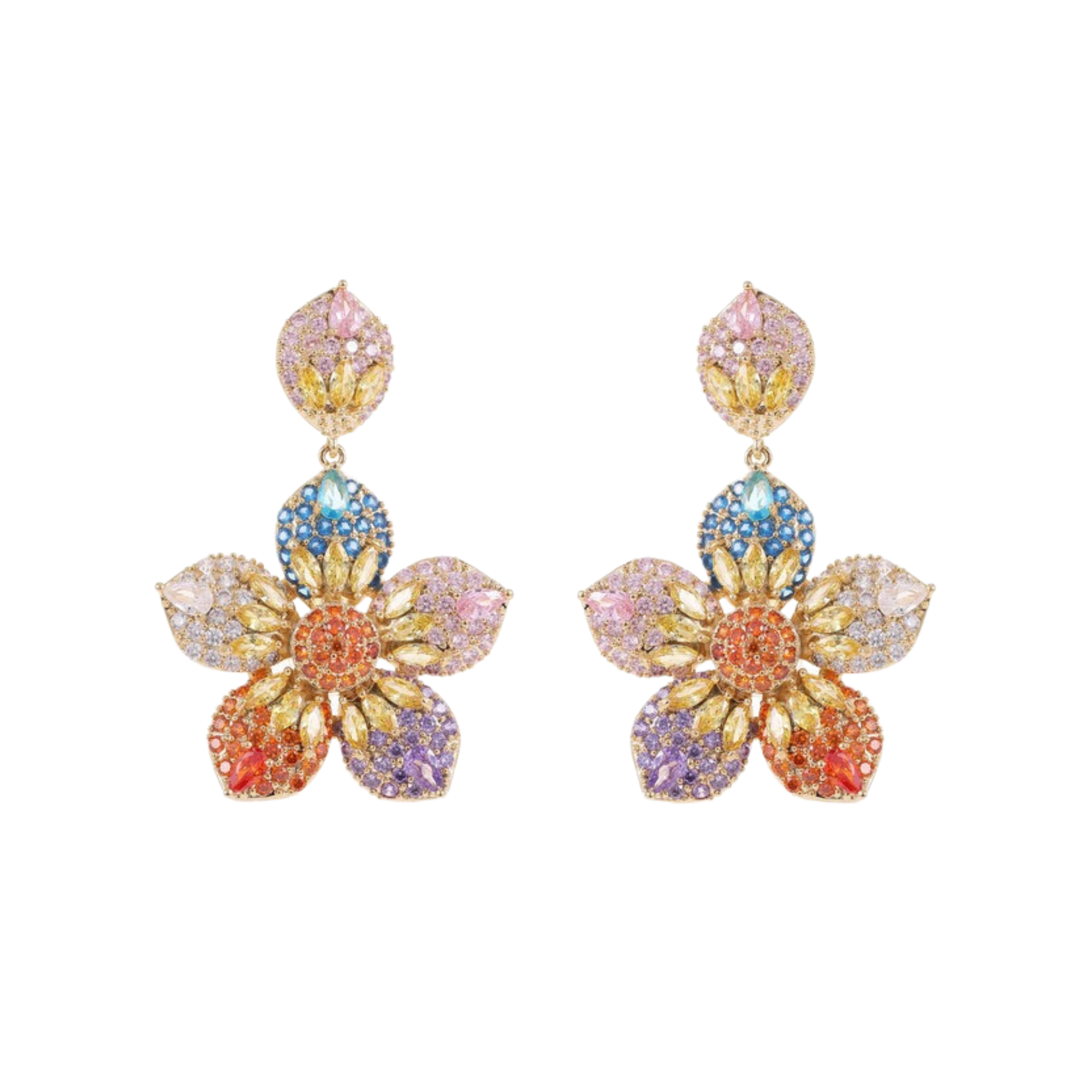 Pre Order:  Flower Zirconia Dangling Earrings