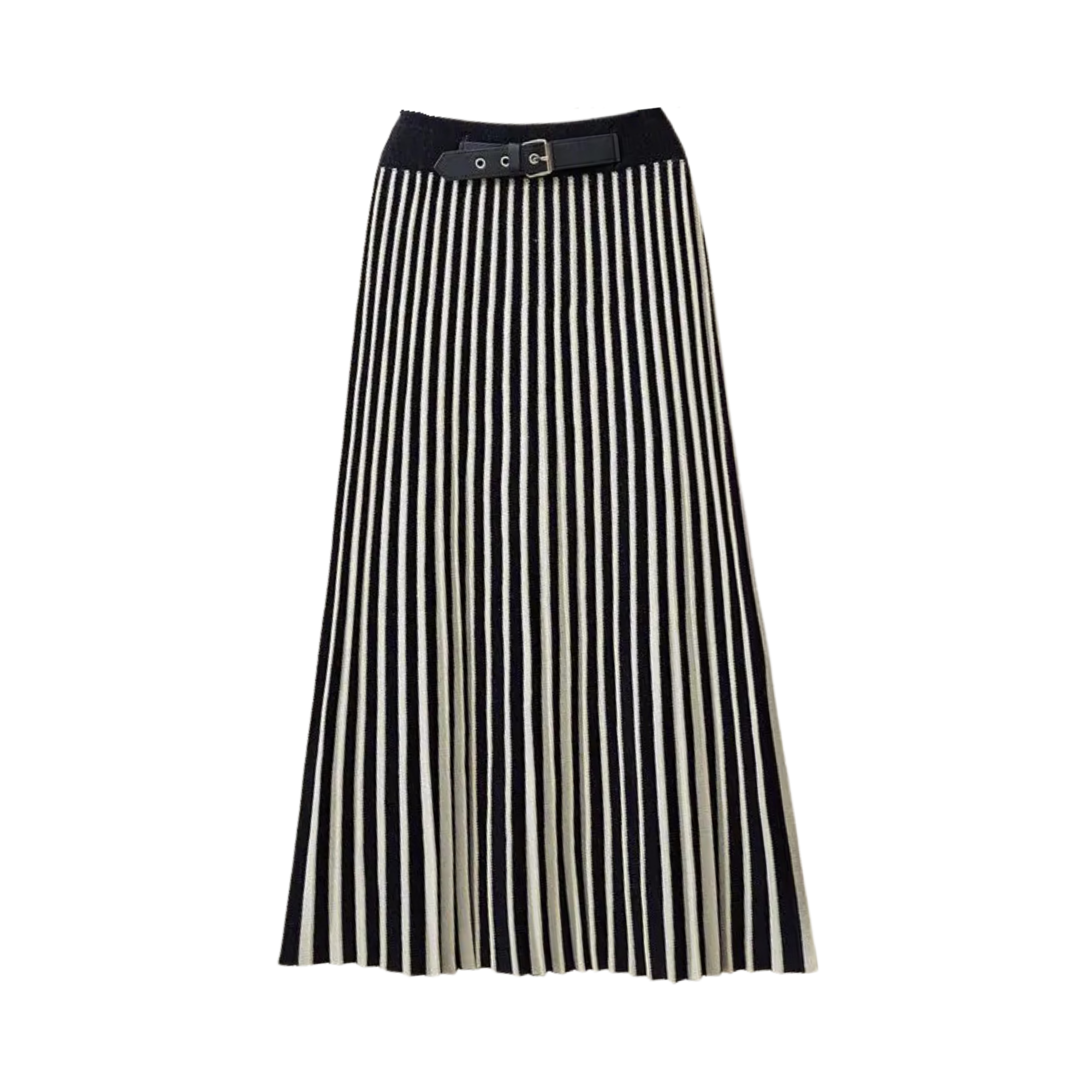 Pre Order:  Contrast Stripes Midi Knit Skirt