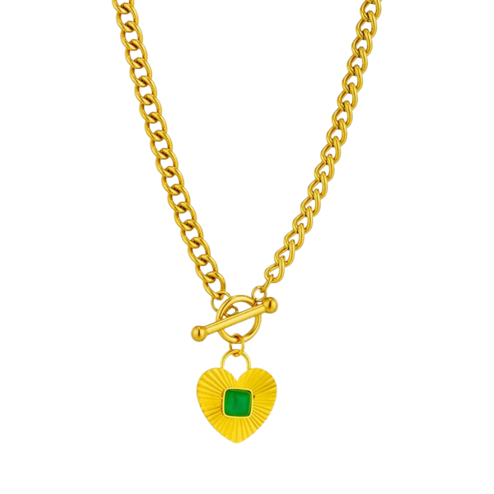 Pre Order:  Heart Pendant Toggle Lock Necklace