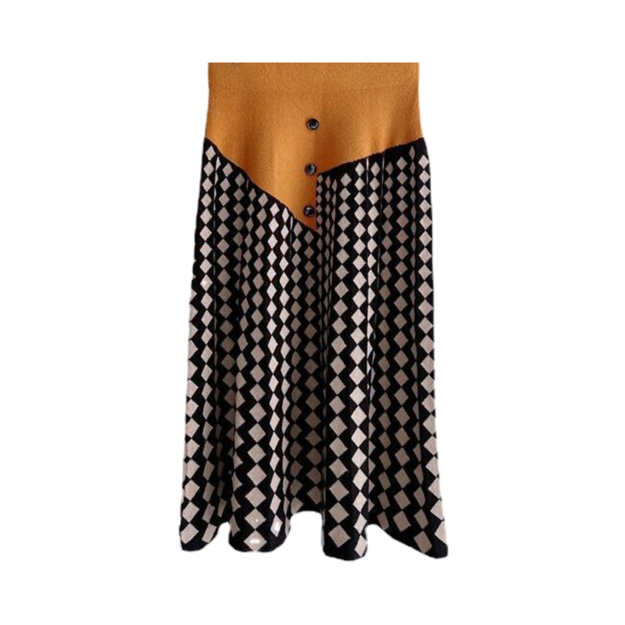 Pre Order:  Diamond Stripes Spliced Knit Skirt