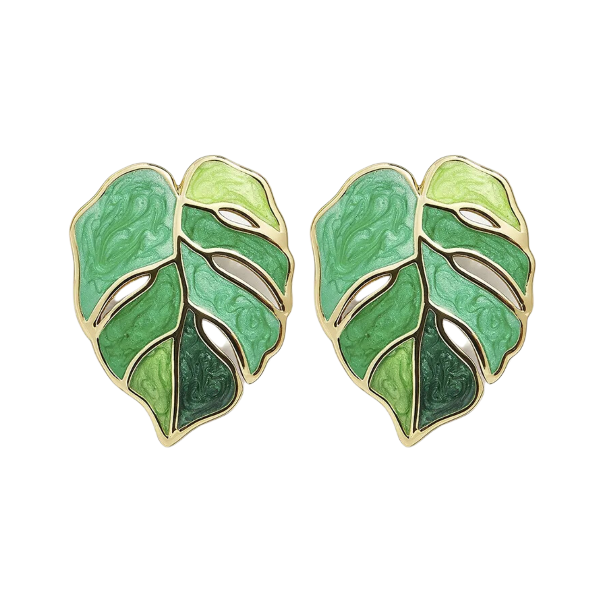 Pre Order:  Monsteras Leaf Metal Earrings