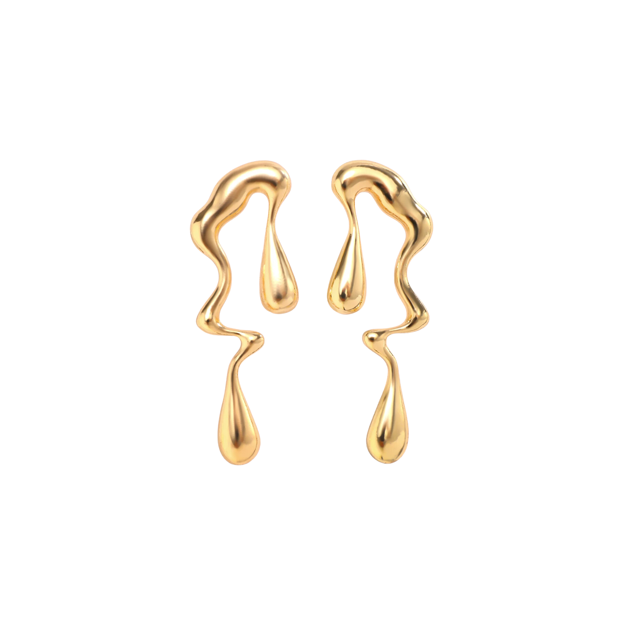 Pre Order:  Warped Elongated Metal Stud Earrings