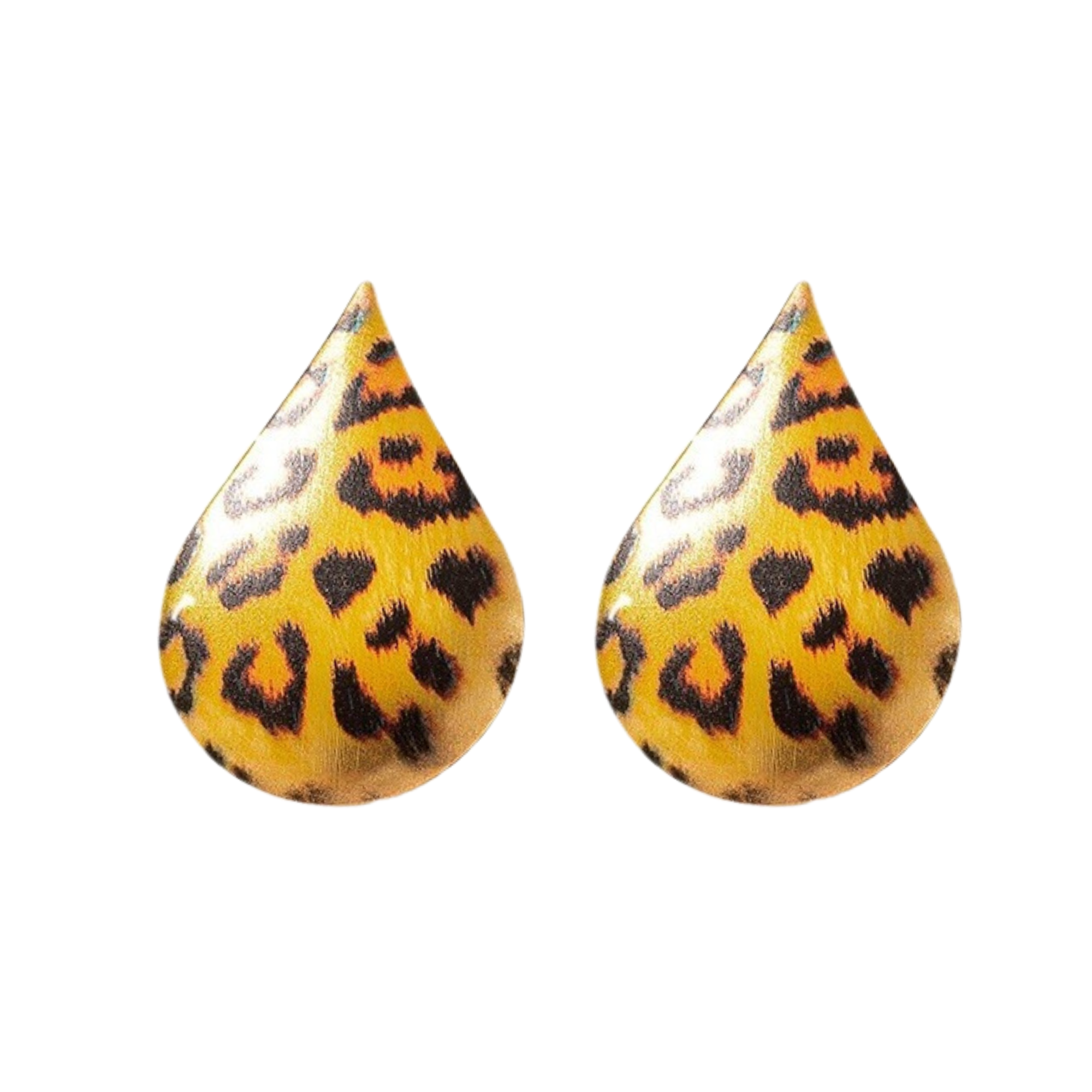 Pre Order:  Yellow Leopard Waterdrop Stud Earrings