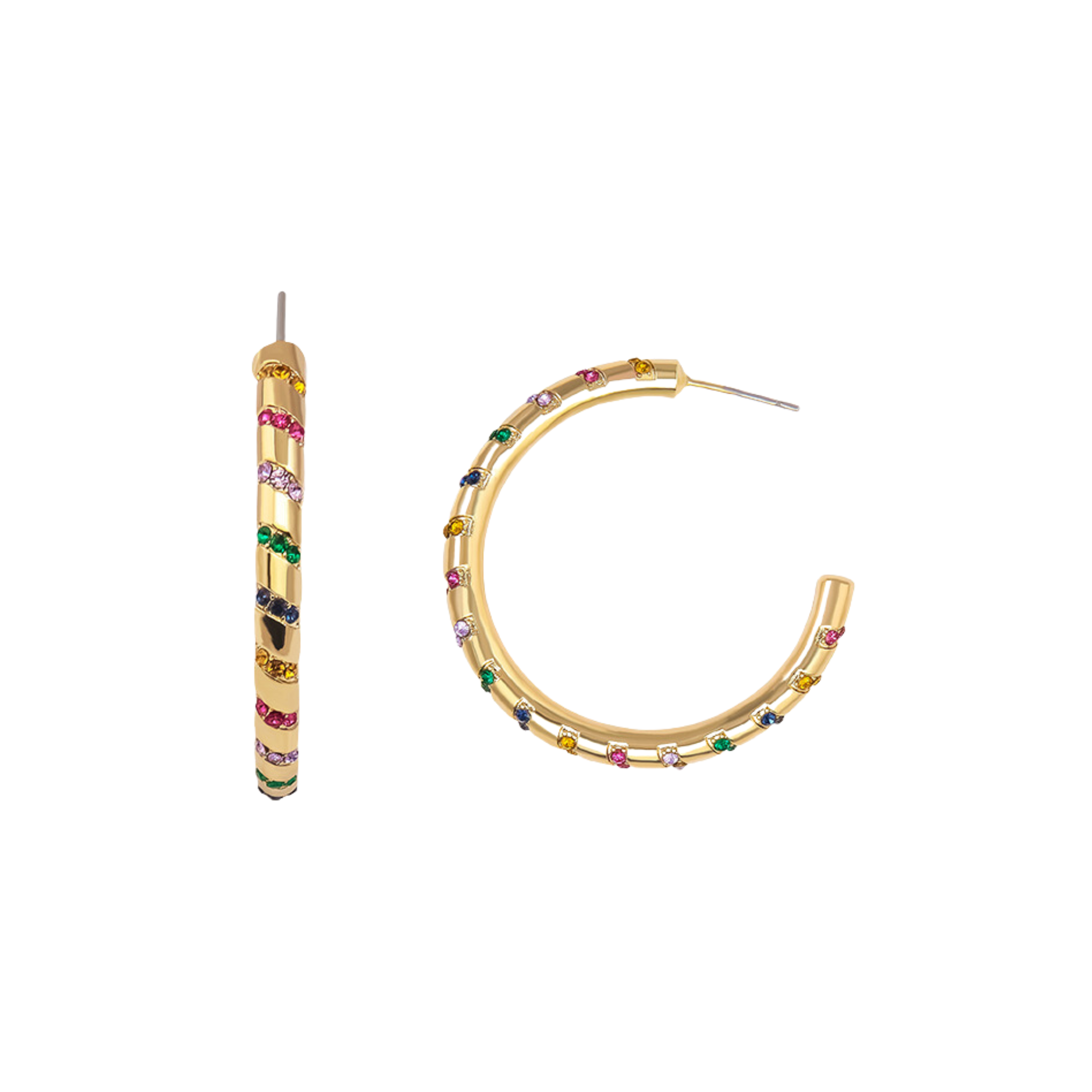 Pre Order:  C-Hoop Color Stripes Earrings