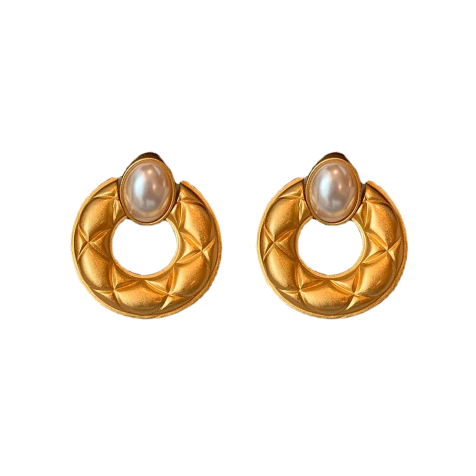 Pre Order:  Faux Pearls Gold Plated Earrings