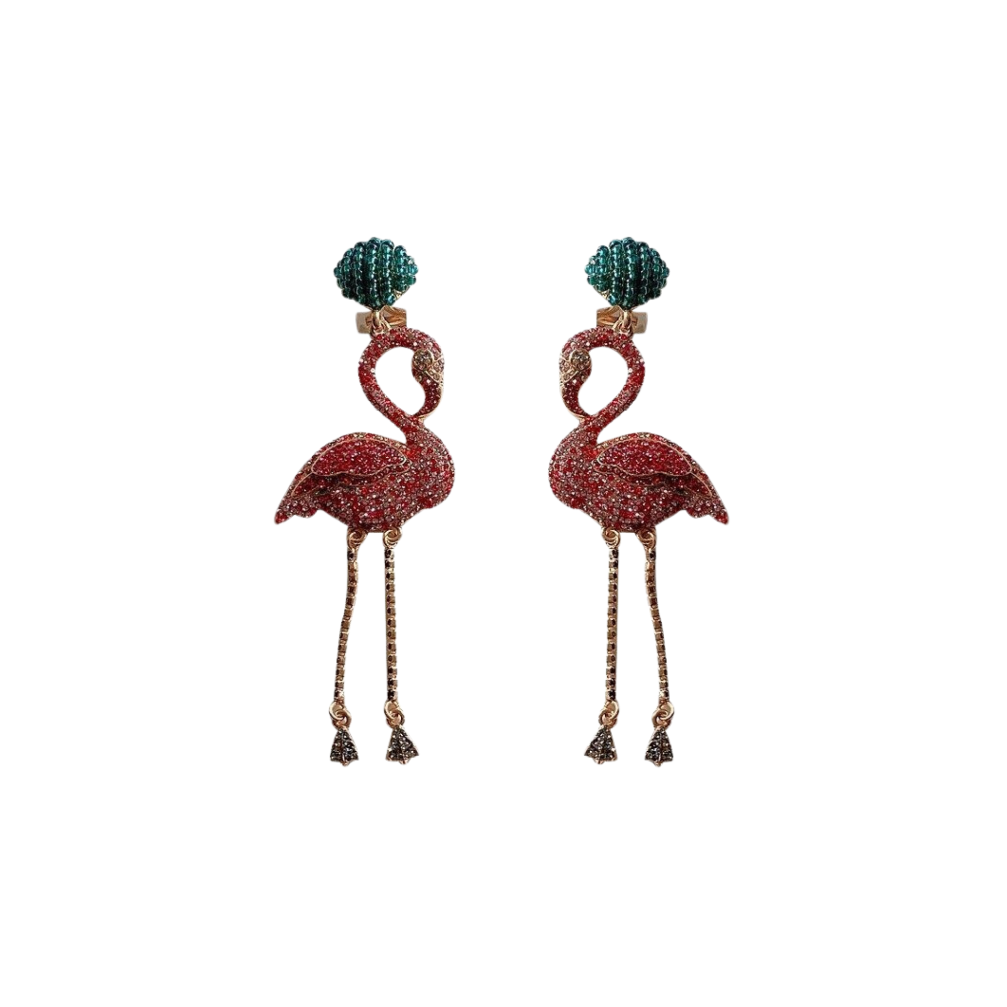 Pre Order:  Flamingo Rhinestones Embellished Dangle Earrings