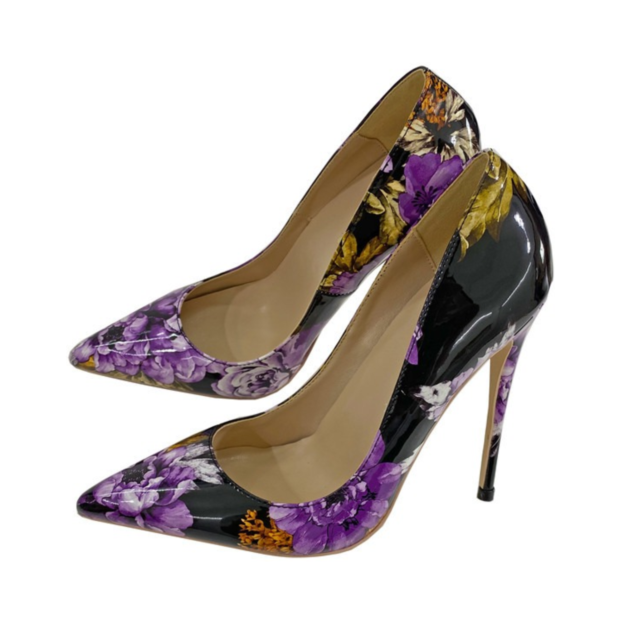 Pre Order:  Floral Contrast Shallow Mouth Stilettos