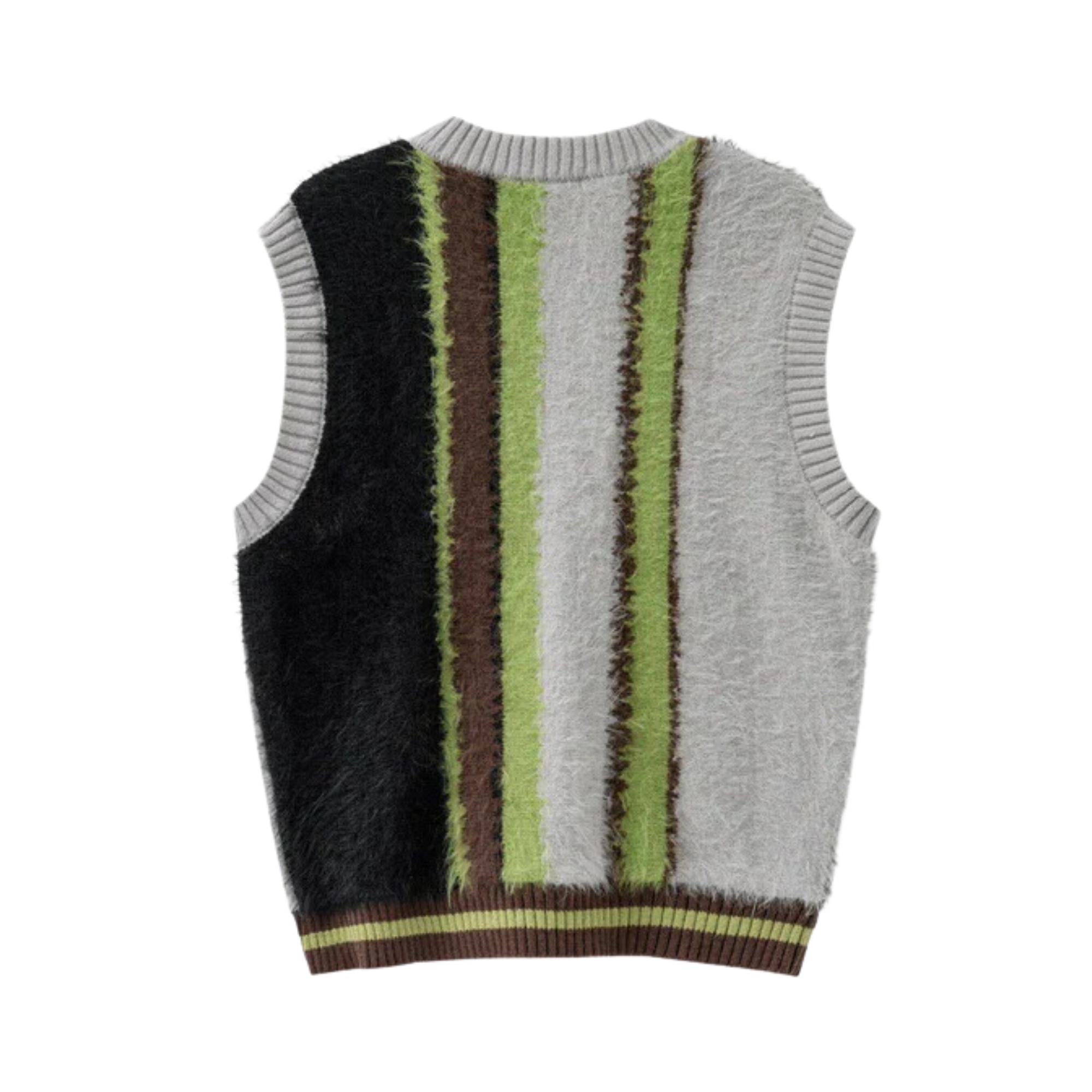 Pre Order:  Stripes Faux Fur Waistcoat Vest